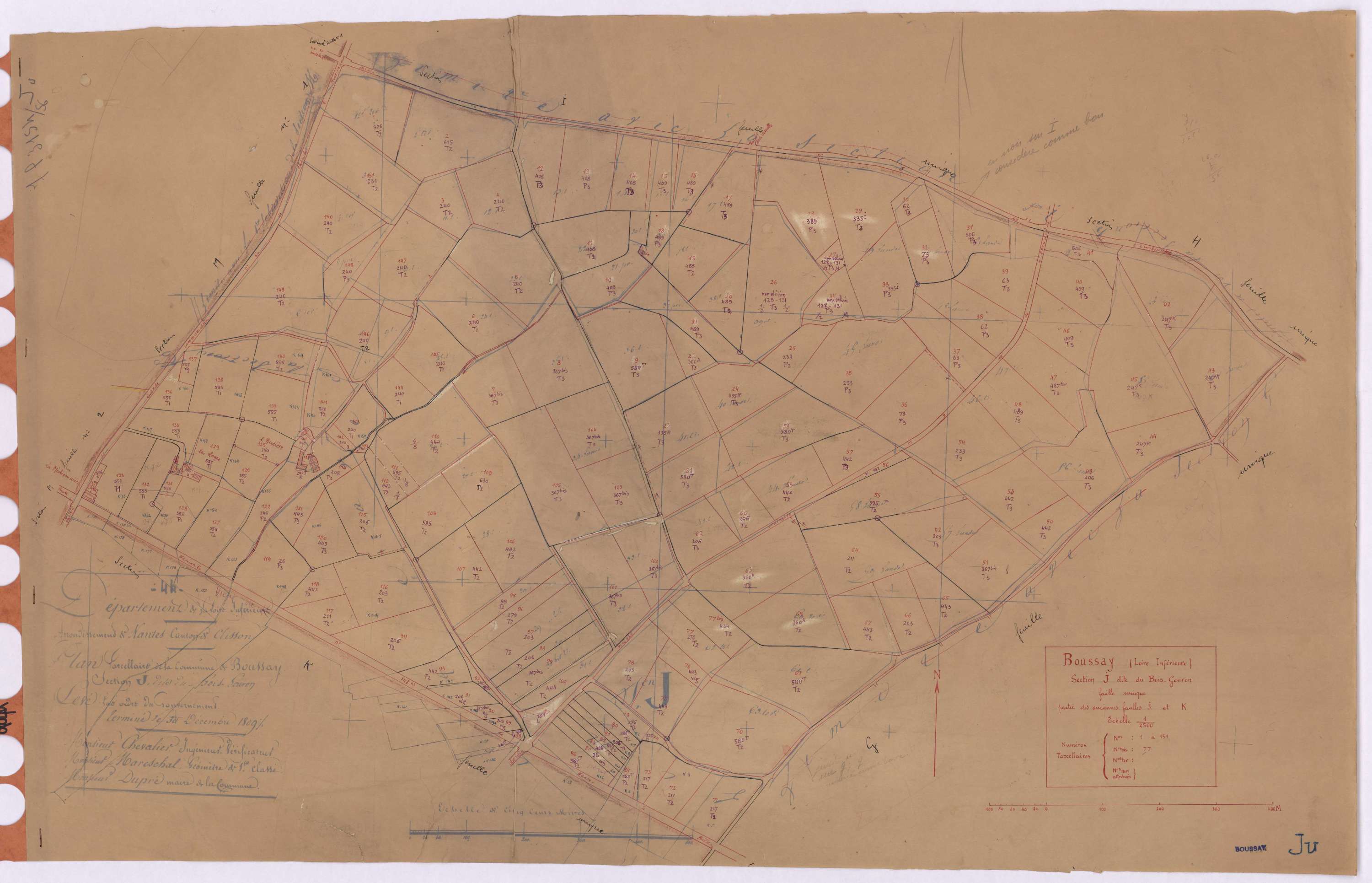 Boussay - Section J Bois-Gouron (section du) ; 1-151