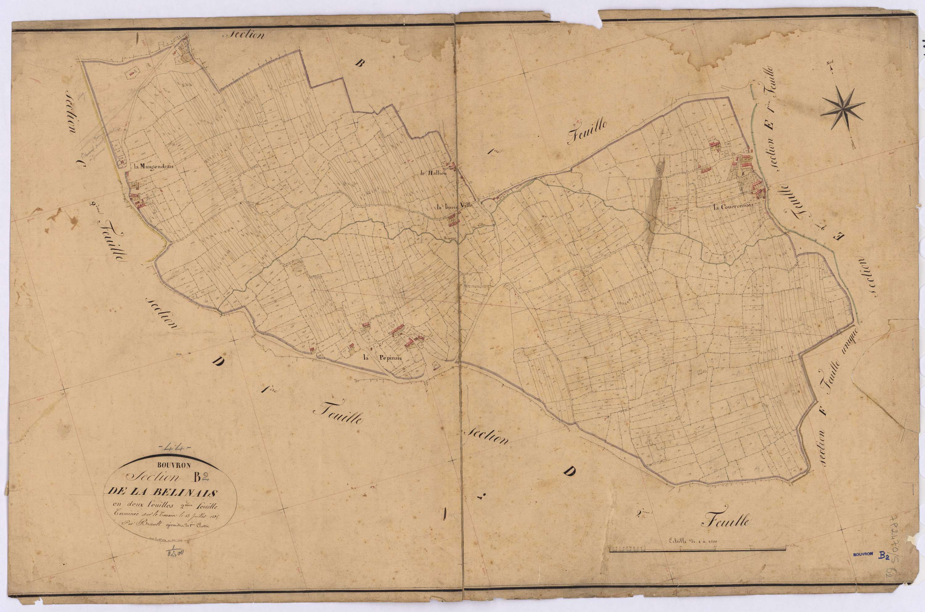 Bouvron - Section B2 Bélinais (section de La) ; 530-1519
