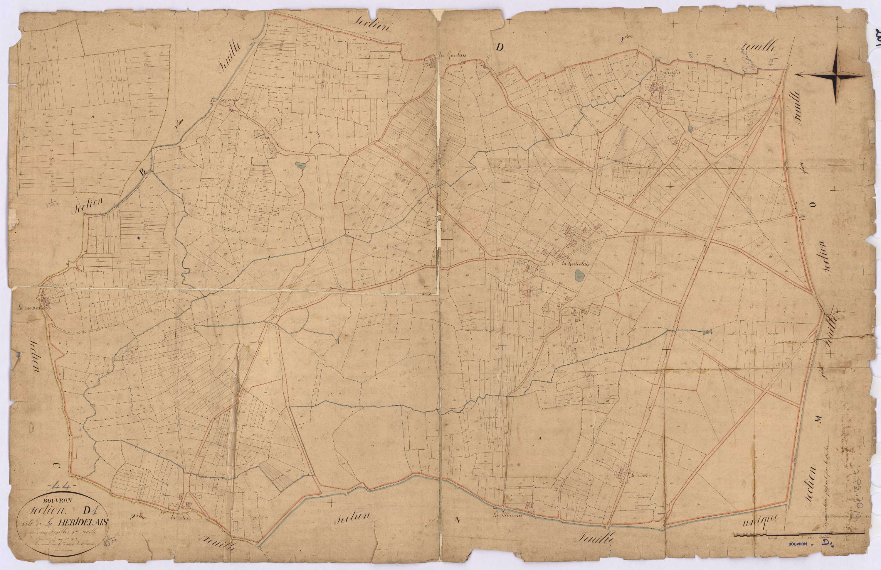 Bouvron - Section D1 Heridelais (section de La) ; 1-1107