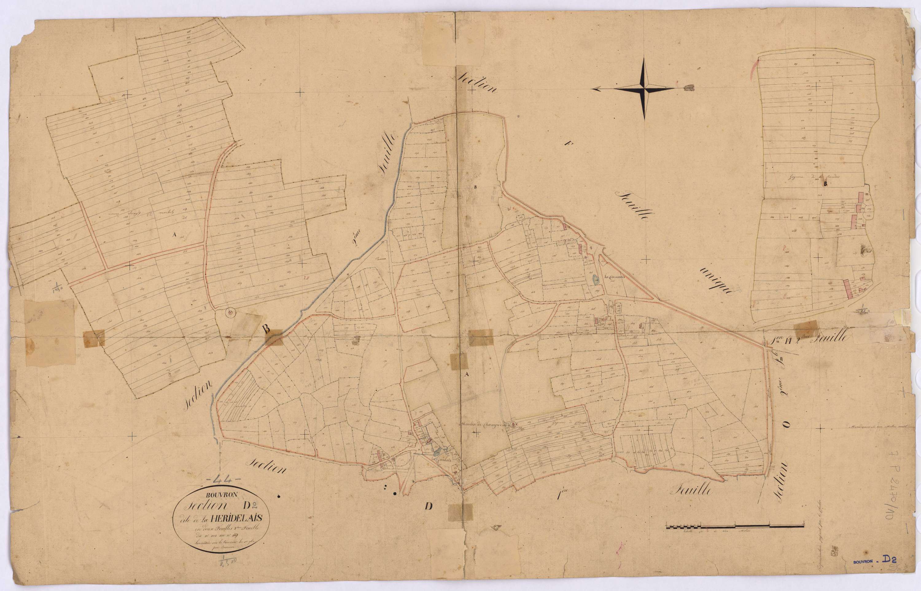 Bouvron - Section D2 Heridelais (section de La) ; 1108-1647