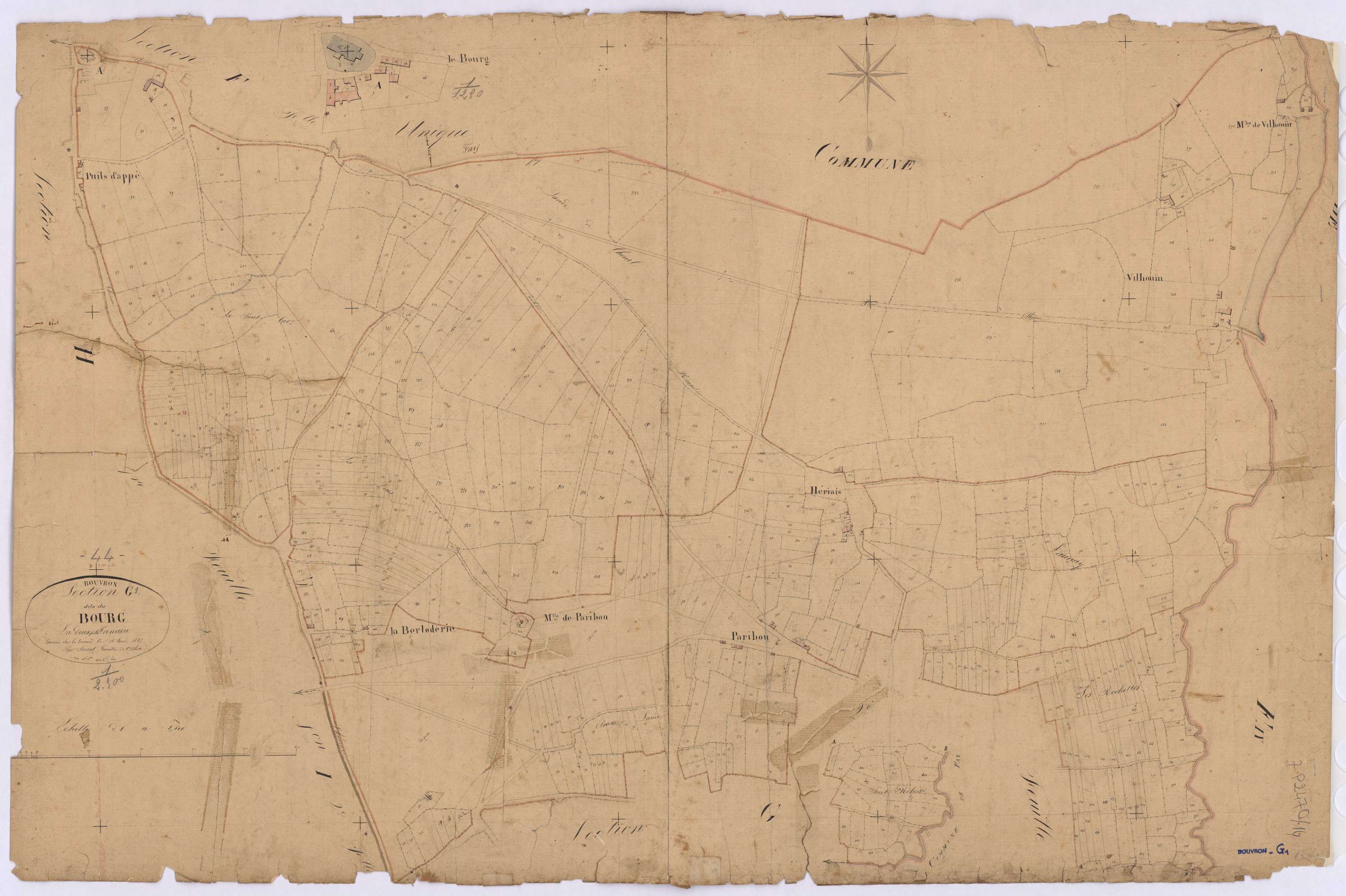 Bouvron - Section G1 Bourg (section du) ; 1-600