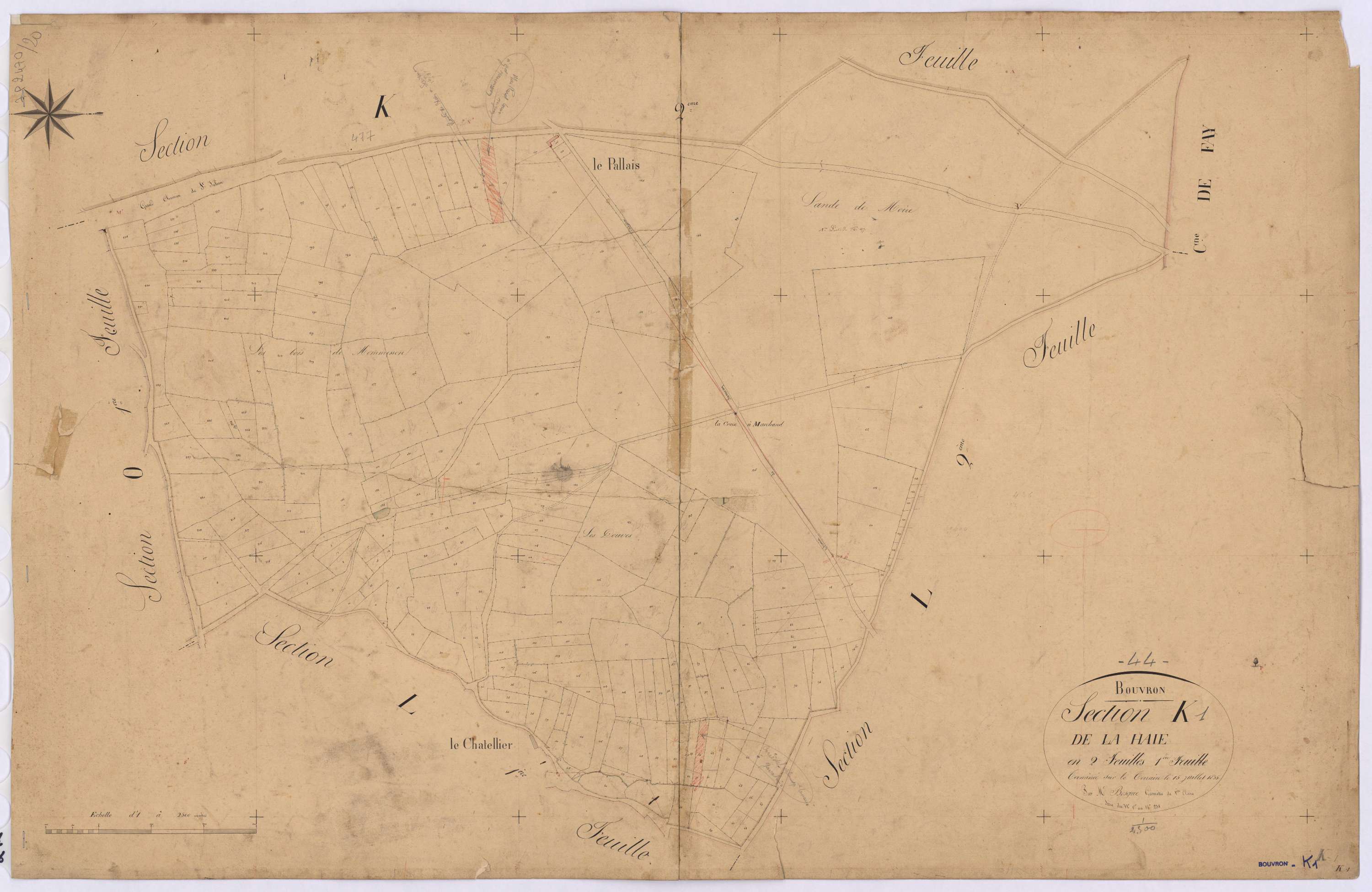 Bouvron - Section K1 Haie (section de La) ; 1-238
