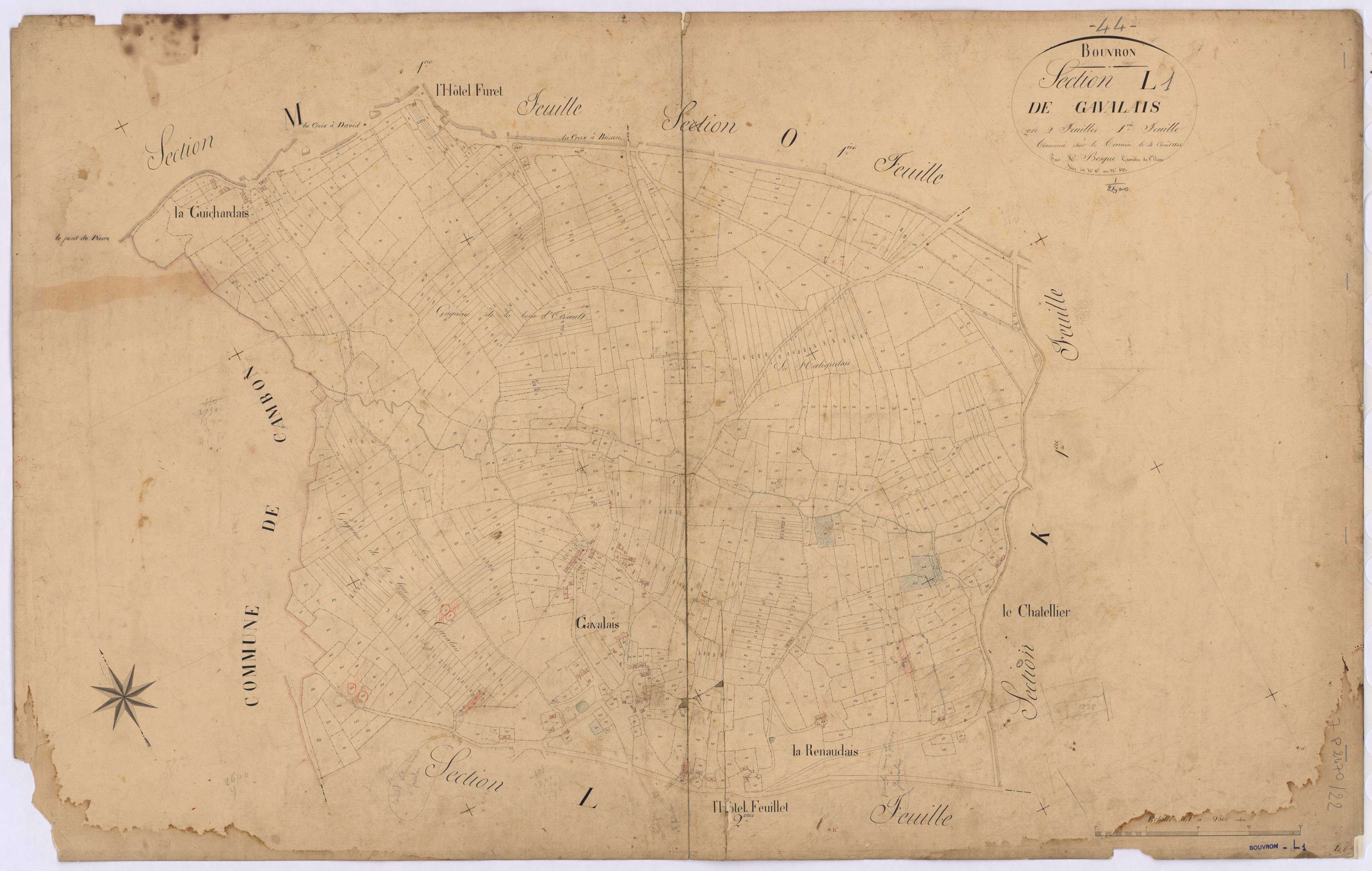 Bouvron - Section L1 Gavalais (section de) ; 1-839