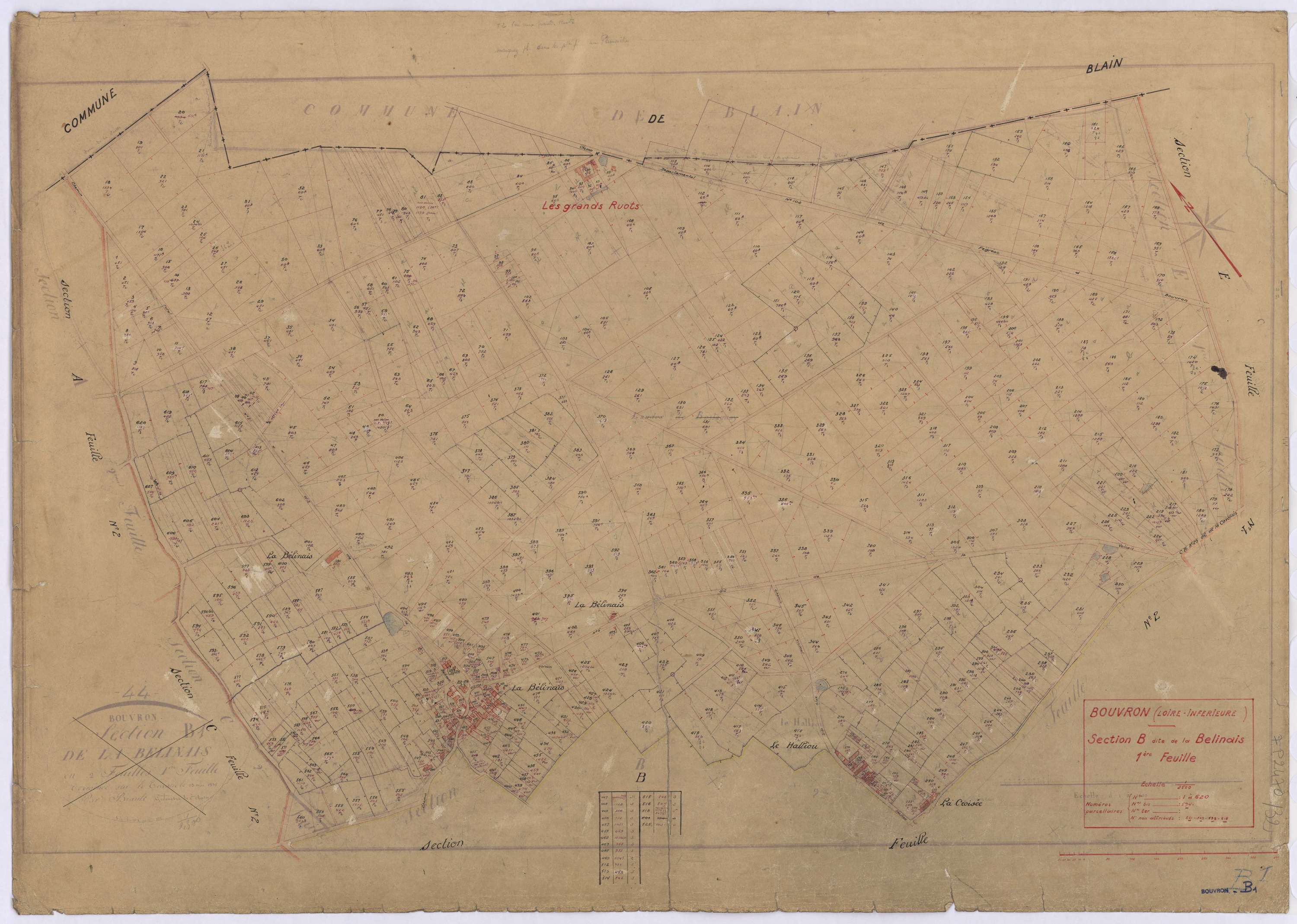 Bouvron - Section B1 Bélinais (section de La) ; 1-620
