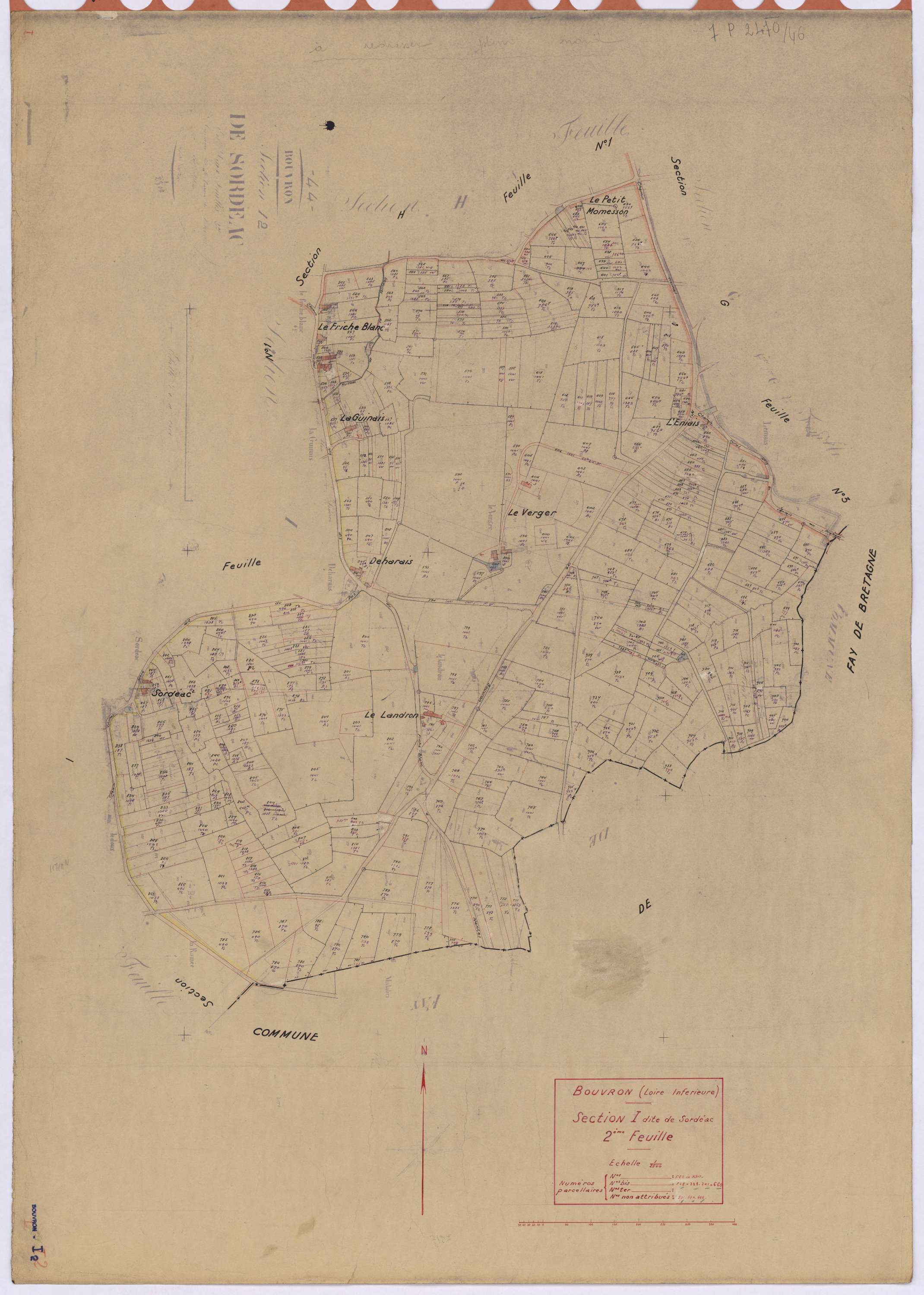 Bouvron - Section I2 Sordéac (section de) ; 522-890