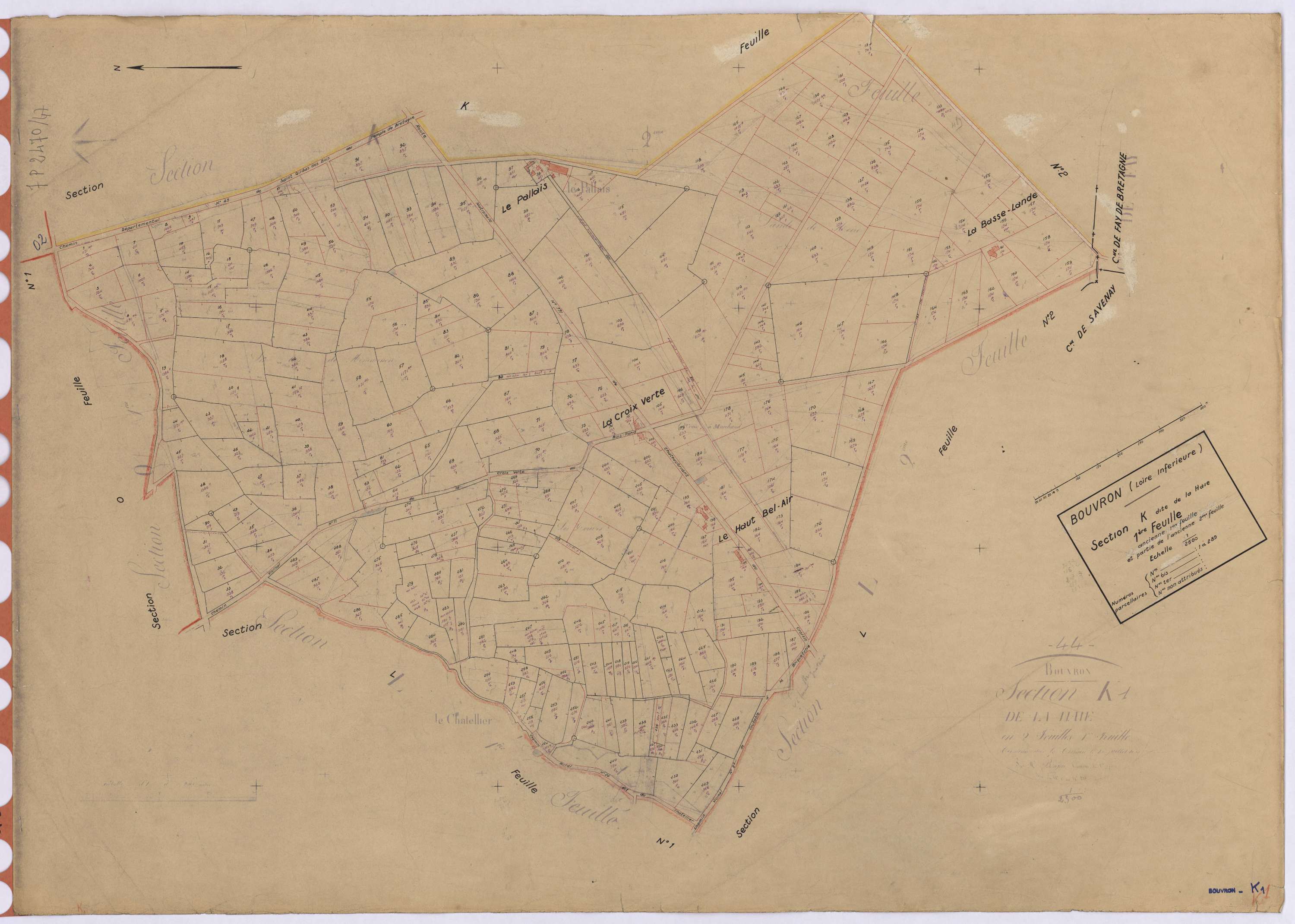 Bouvron - Section K1 Haie (section de La) ; 1-289