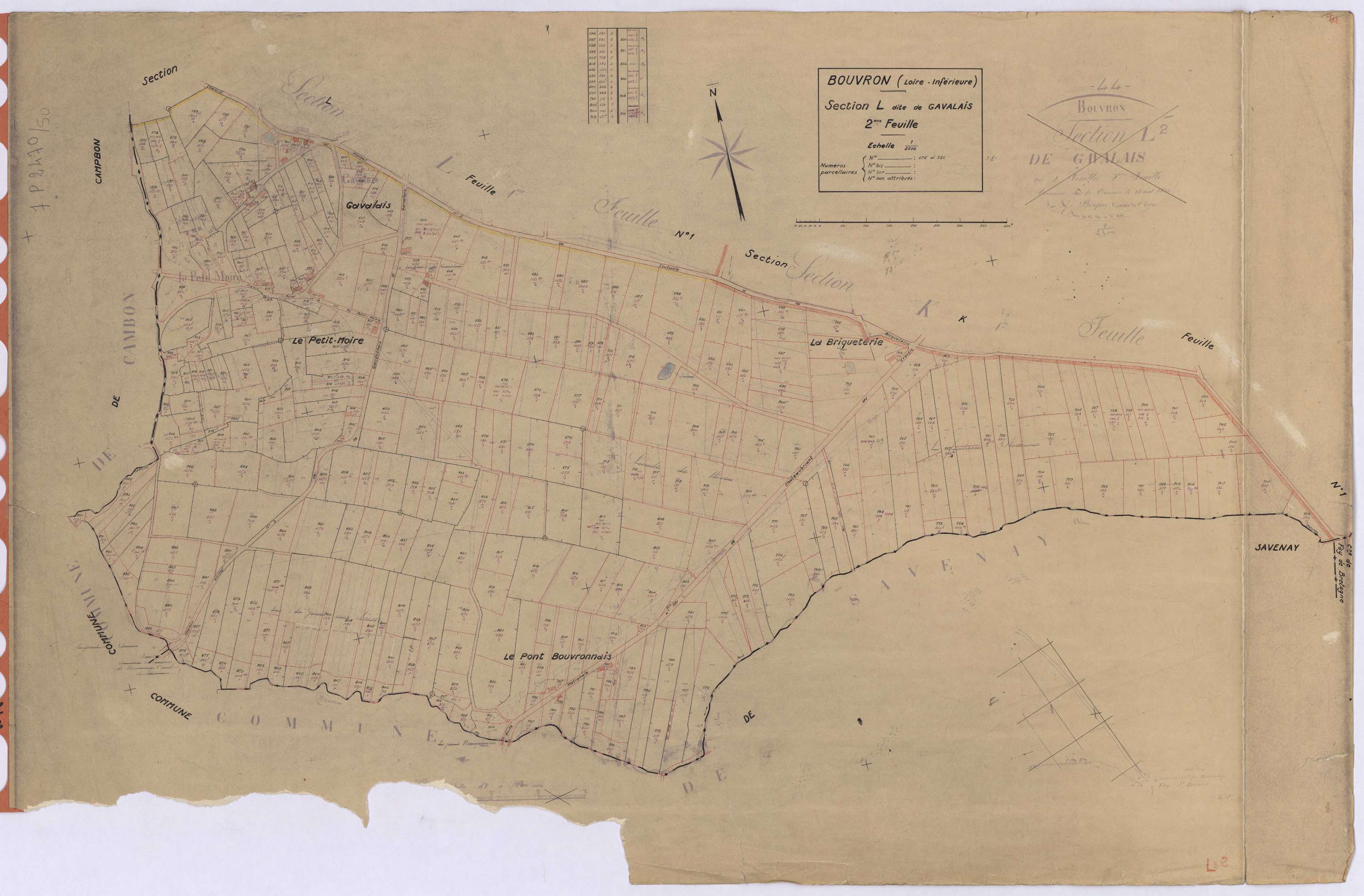 Bouvron - Section L2 Gavalais (section de) ; 575-956