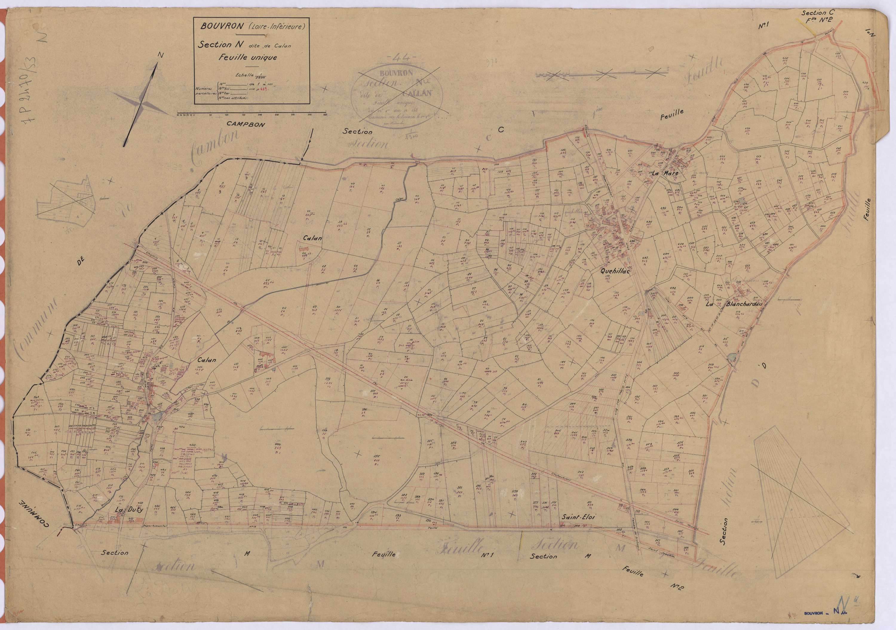 Bouvron - Section N Calan (section de) ; 1-589