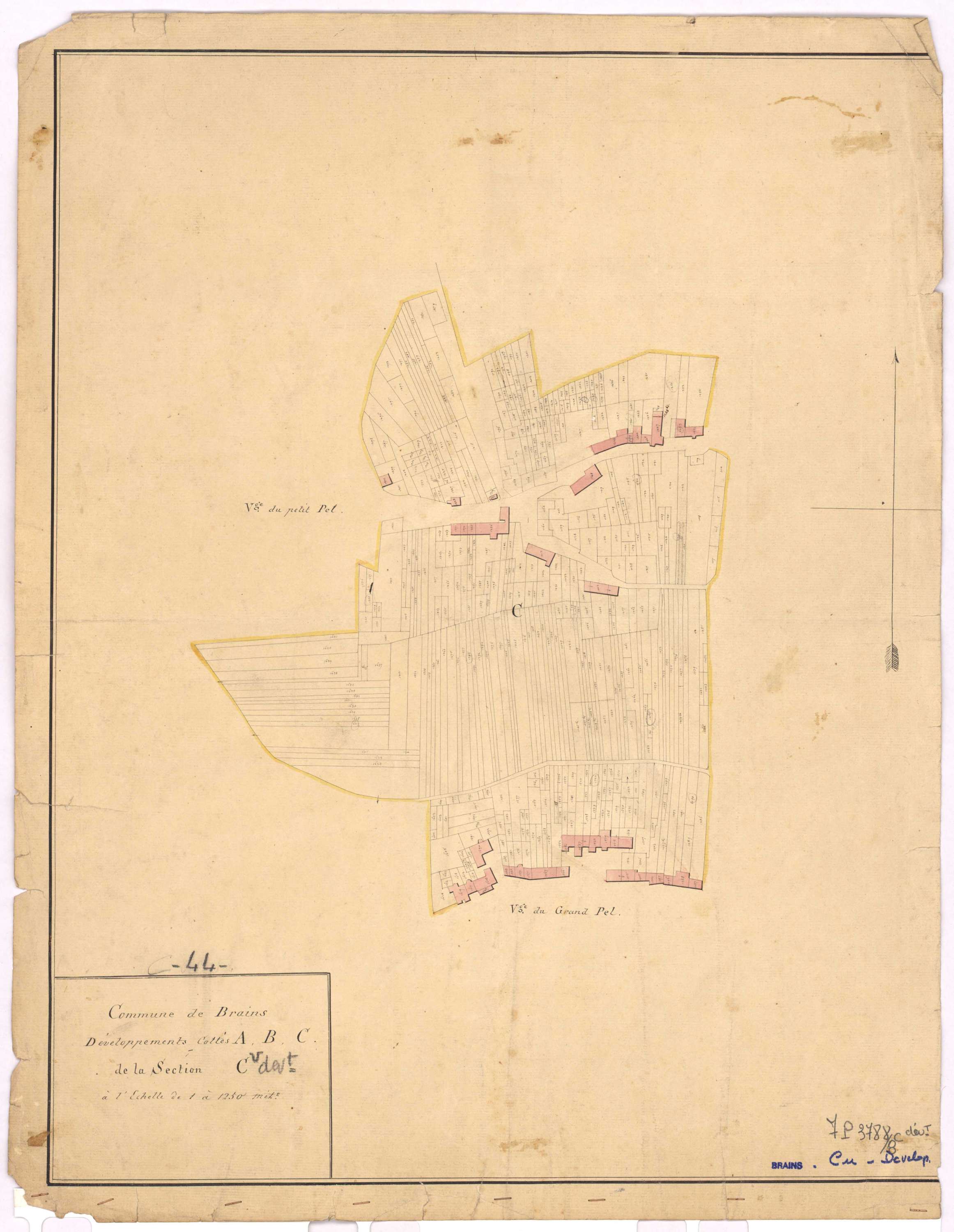 Brains - Section C (développement) Pel (section du) ; développement des villages du Grand Pel et du Petit Pel