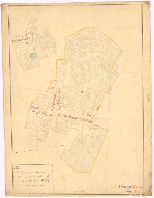 Brains - Section B (développement) Gautronière (section de La) ; développement des villages de La Gautronnière et du Mortier