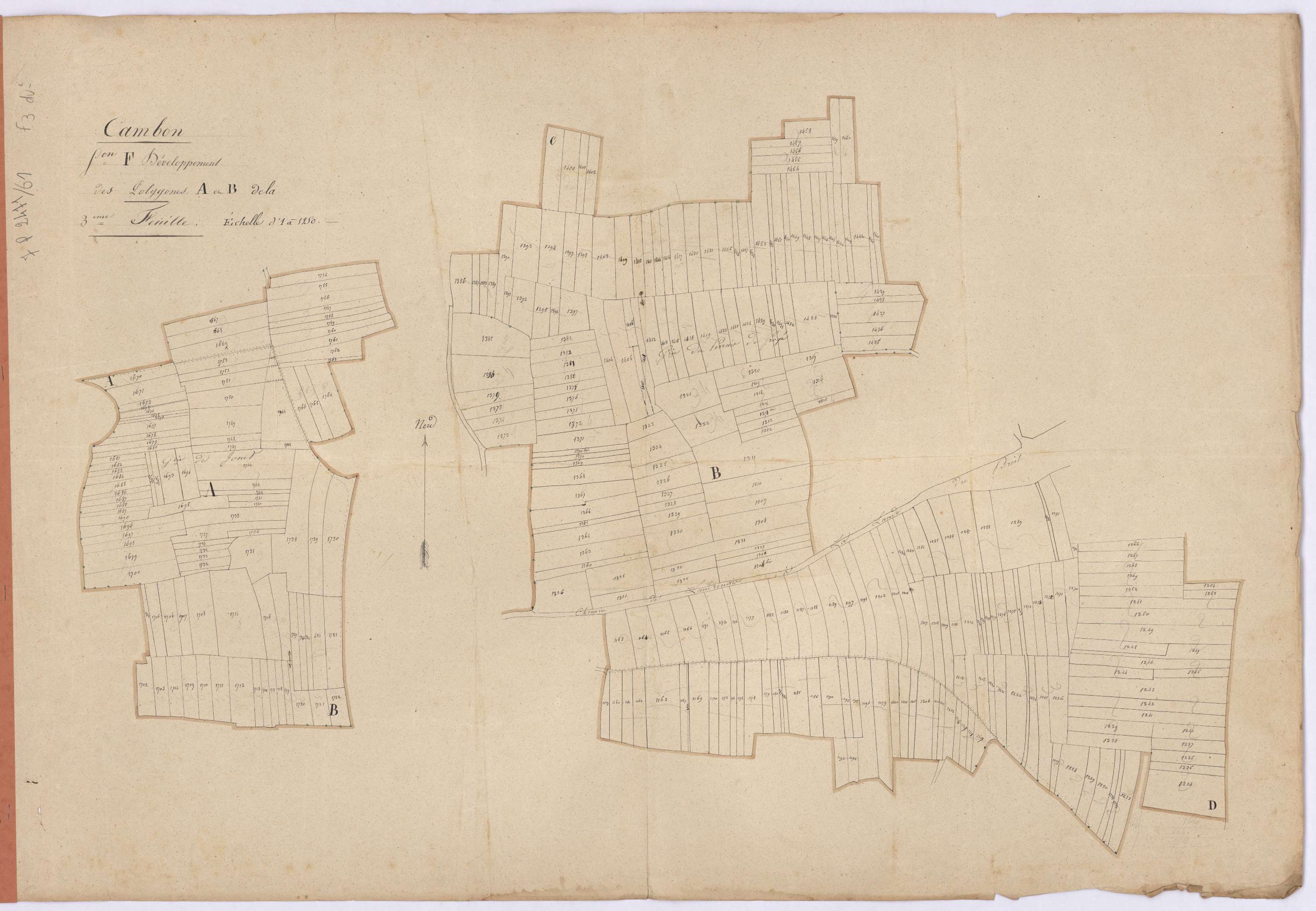 Campbon - Section F3 (développement) Charnais (section de La) ; développement des polygônes A et B