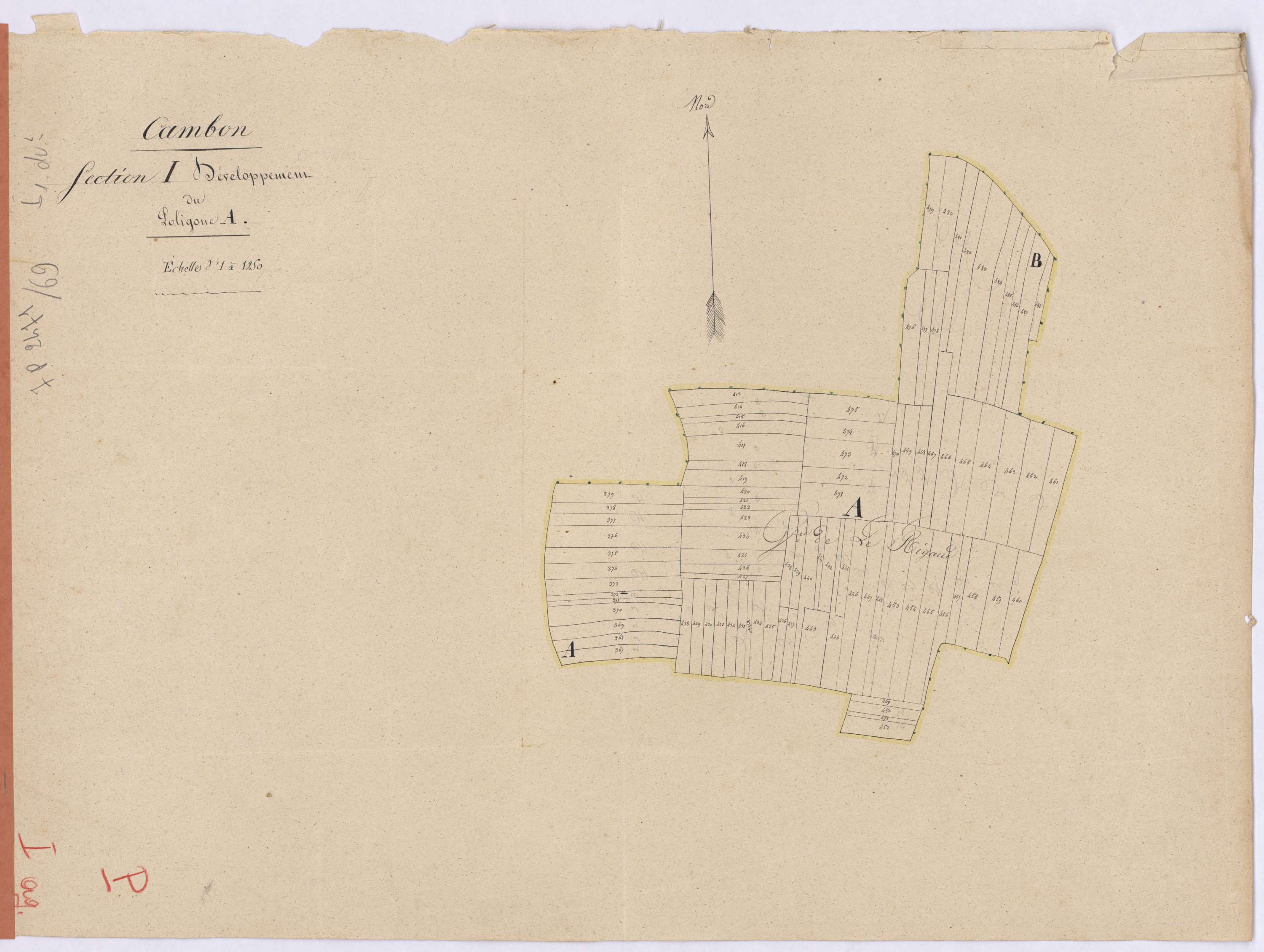 Campbon - Section I1 (développement) Gaubretière (section de La) ; développement du polygône A