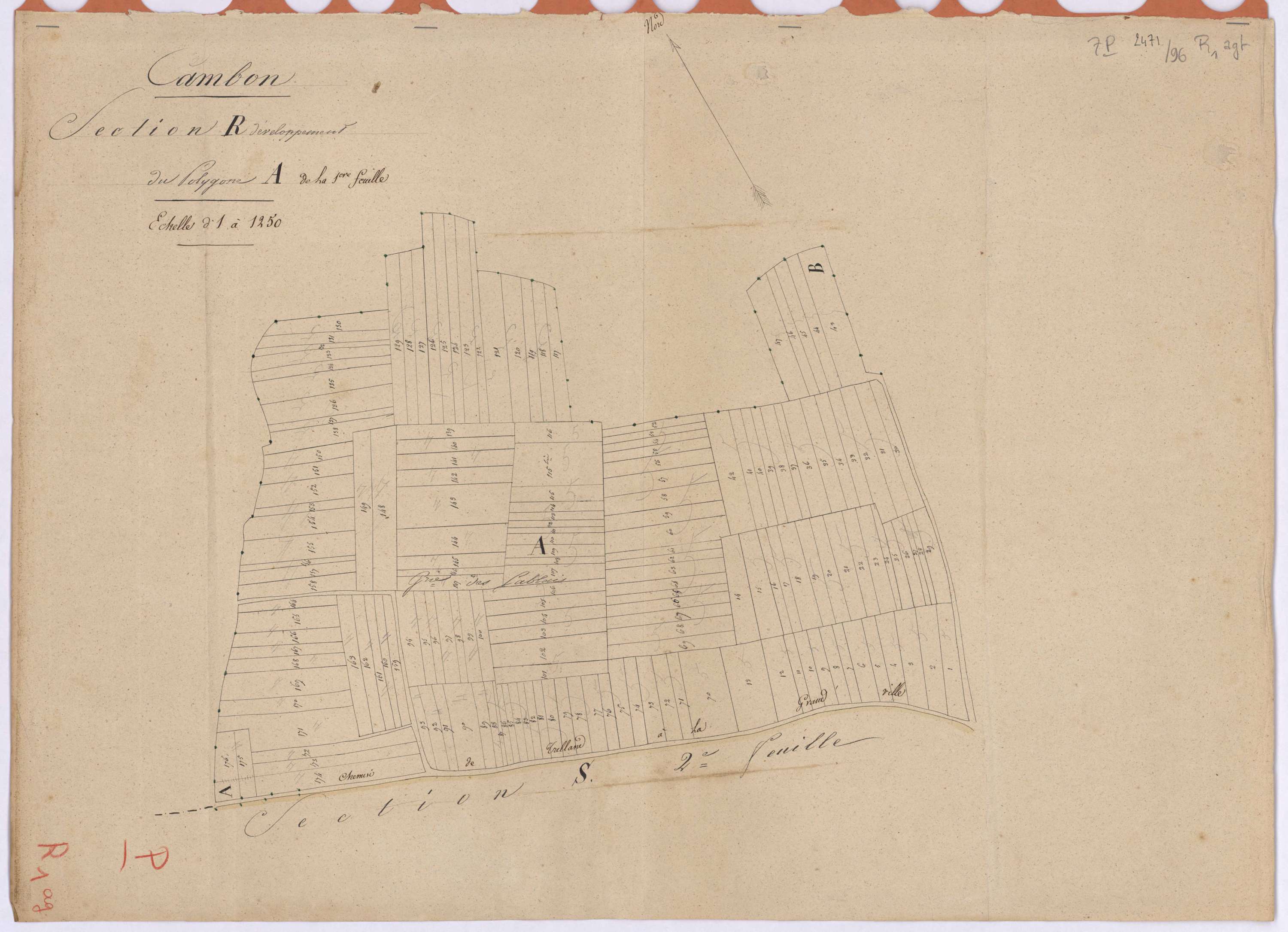 Campbon - Section R1 (développement) Laumur (section de) ; développement du polygône A