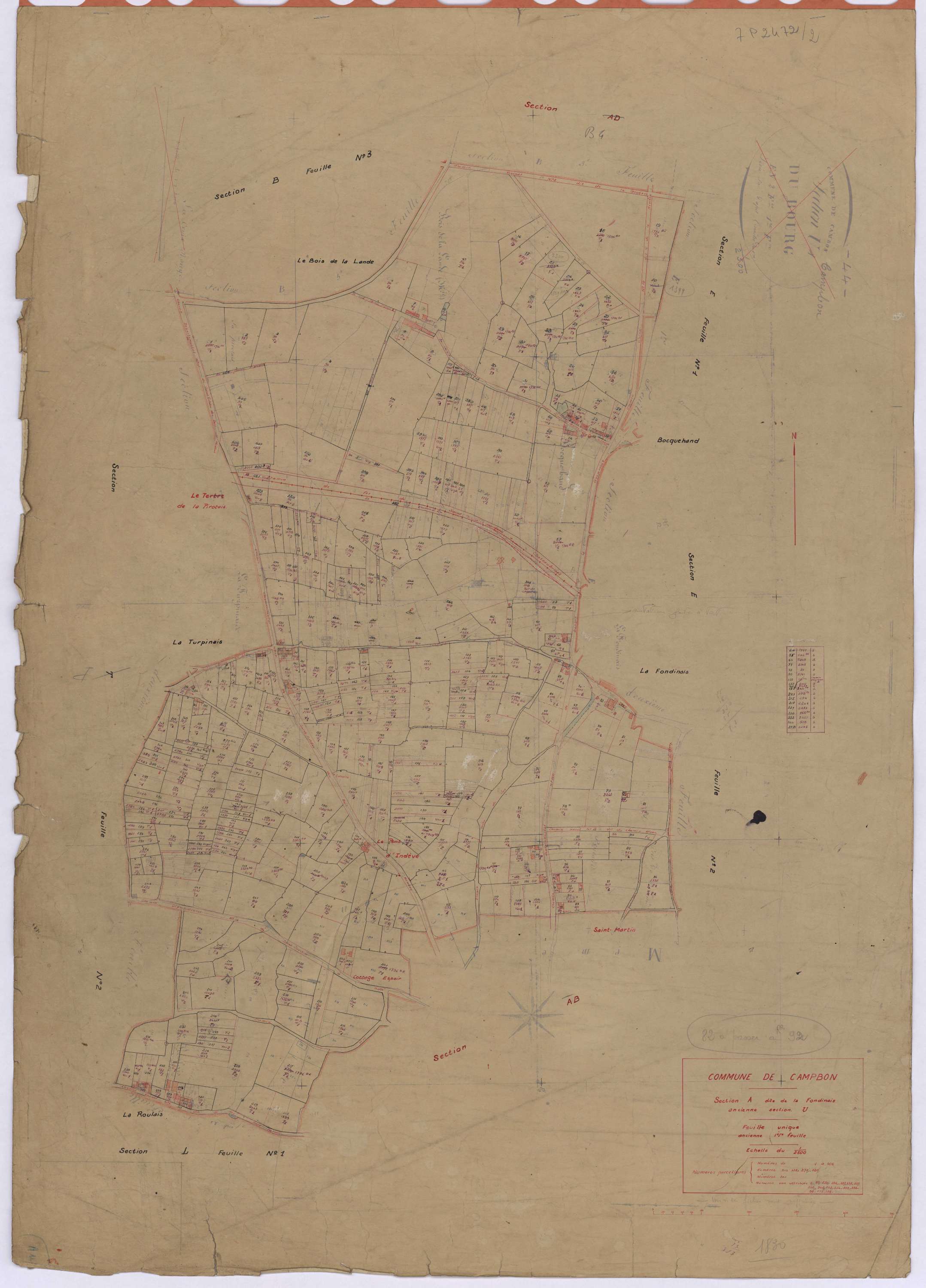 Campbon - Section A Fondinais (section de La) ; 1-406