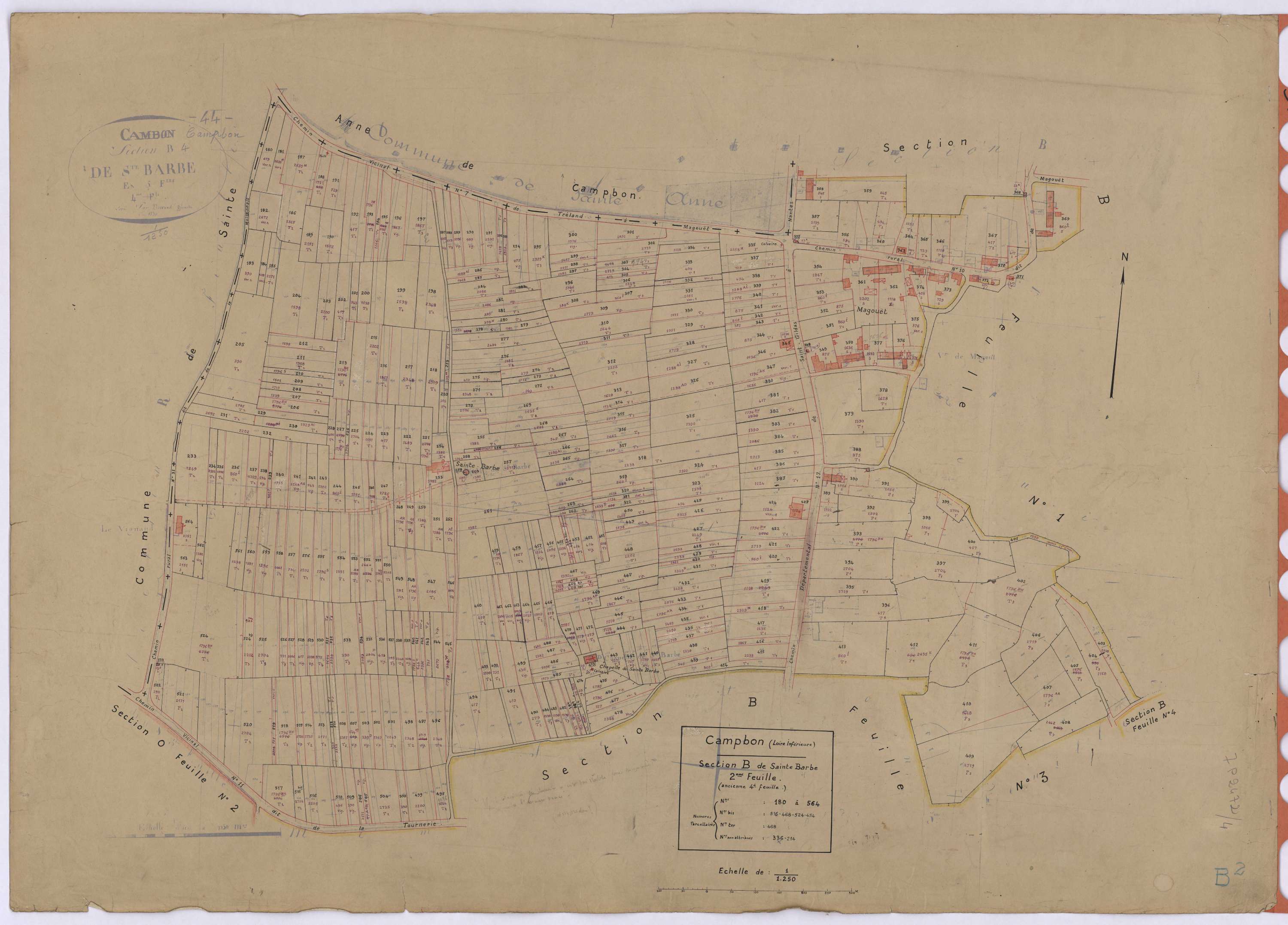 Campbon - Section B2 Sainte-Barbe (section de) ; 180-564