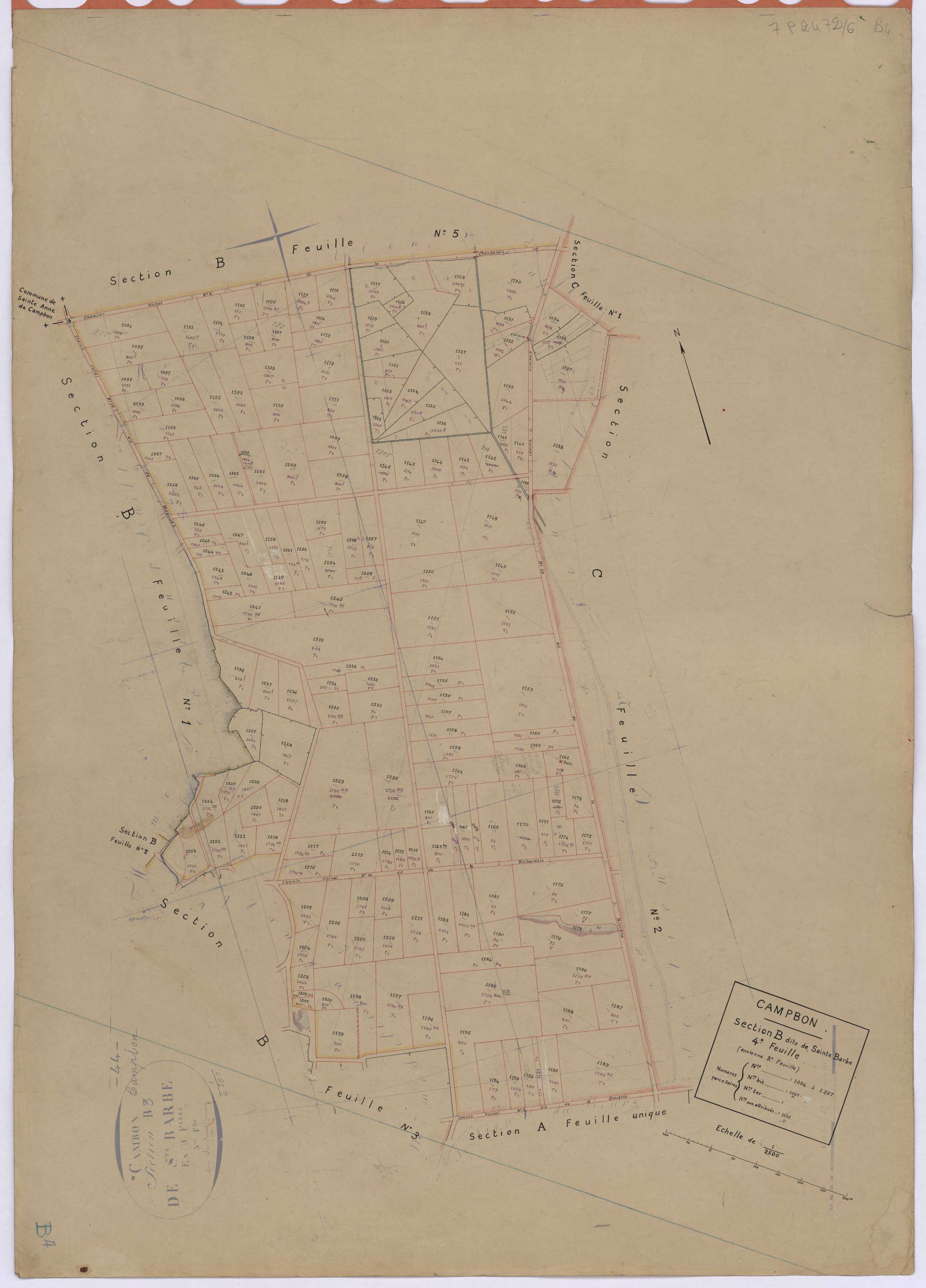 Campbon - Section B4 Sainte-Barbe (section de) ; 1094-1267