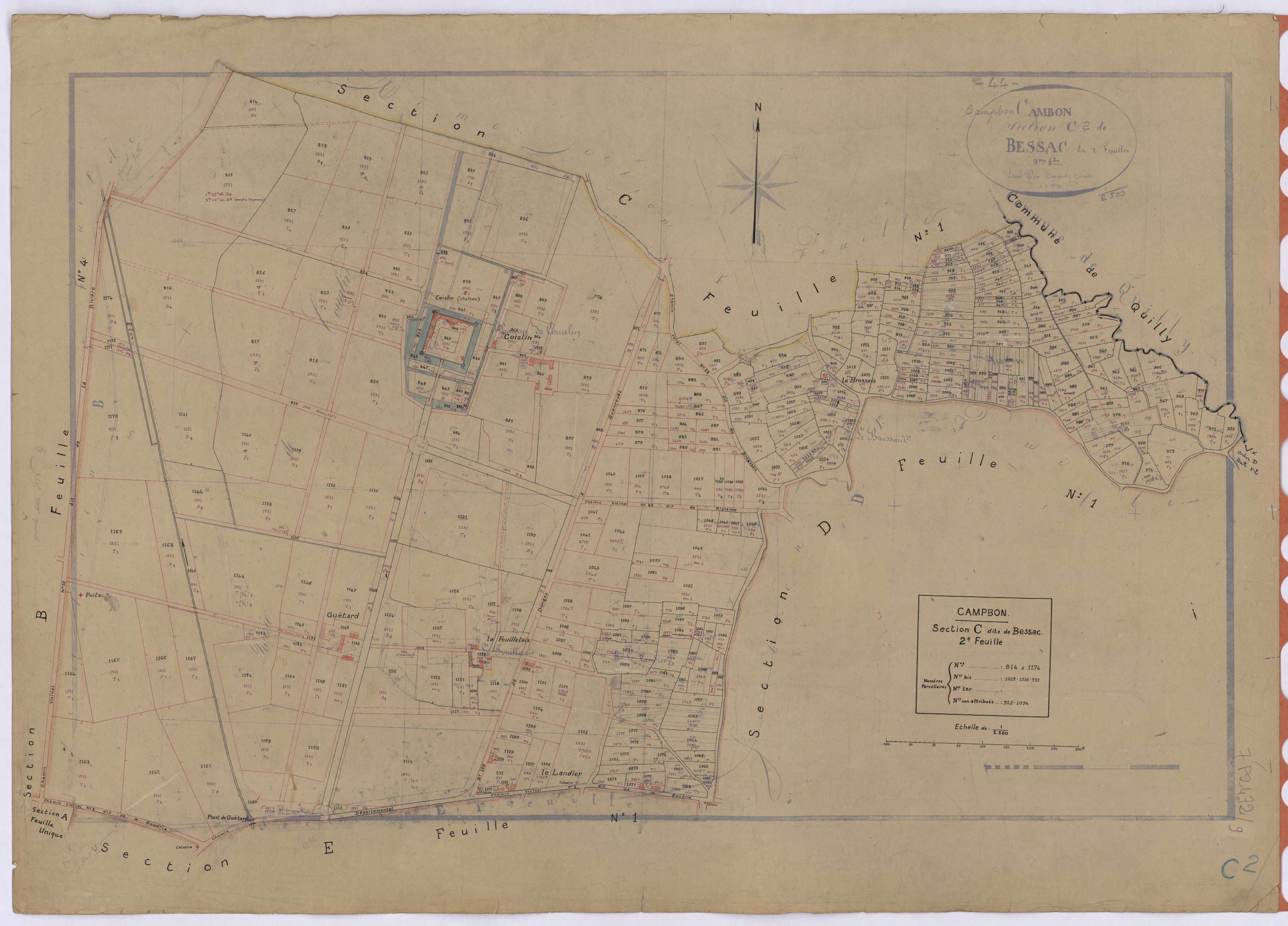 Campbon - Section C2 Bessac (section de) ; 814-1174