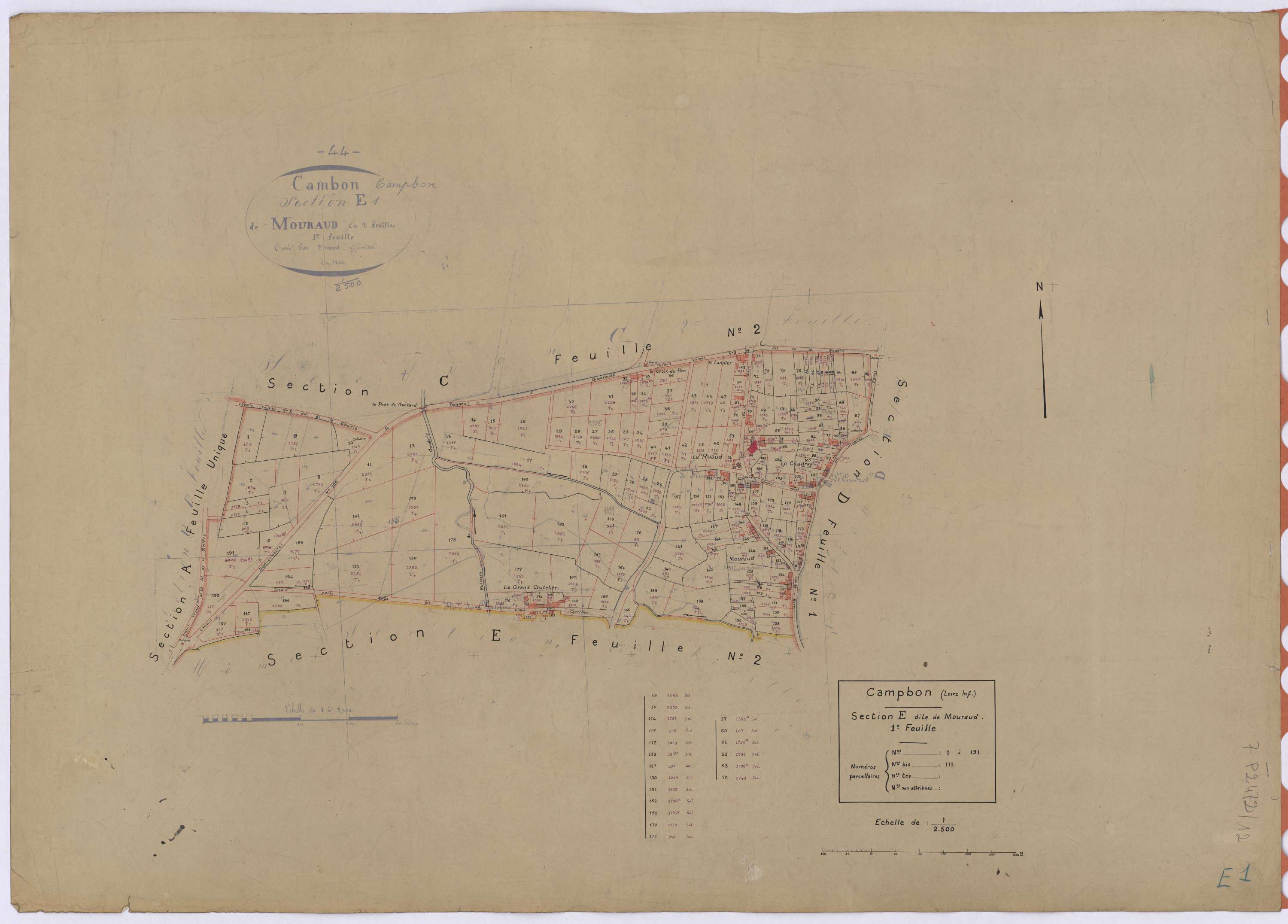Campbon - Section E1 Mouraud (section de) ; 1-191