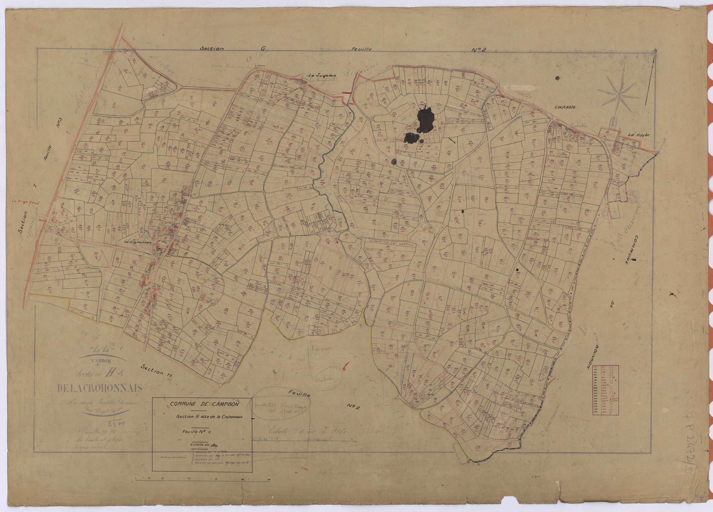 Campbon - Section H1 Crohonnais (section de La) ; 1-826