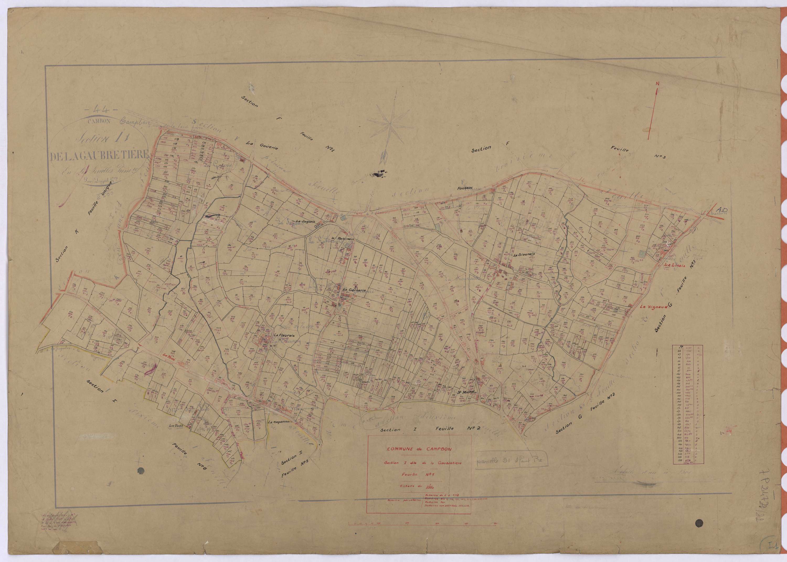 Campbon - Section I1 Gaubretière (section de La) ; 1-593