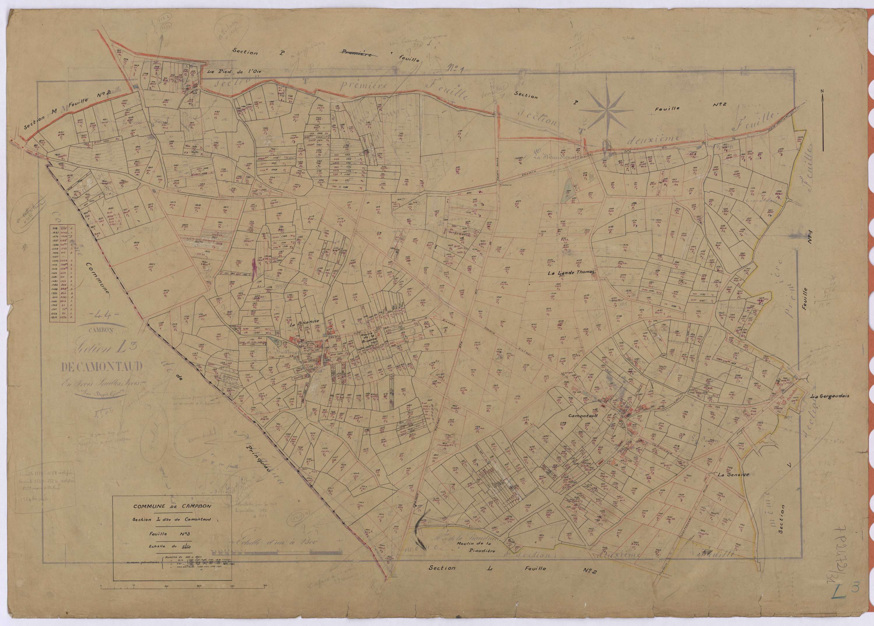 Campbon - Section L3 Camontaud (section de) ; 1105-1863