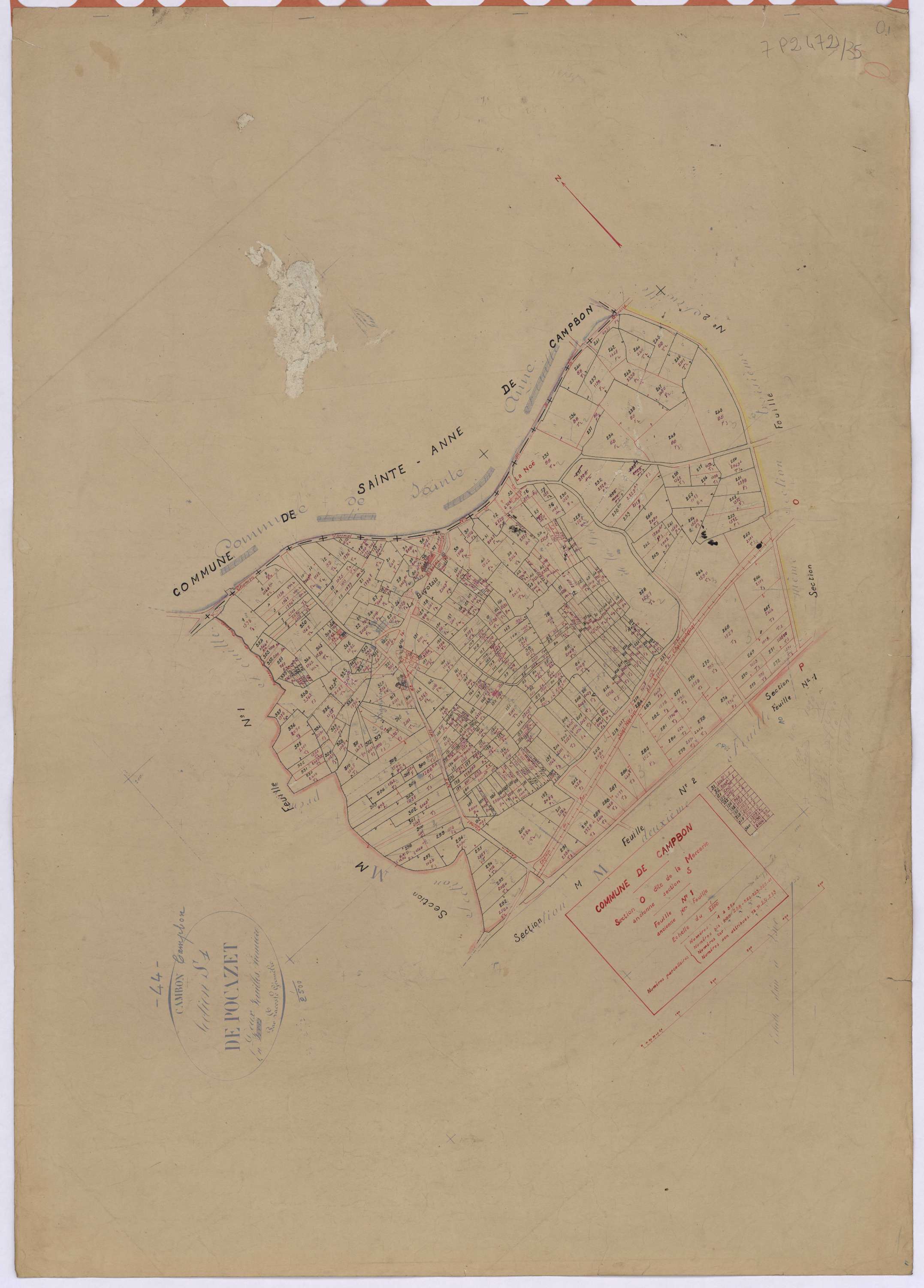 Campbon - Section O1 Mercerie (section de La) ; 1-354