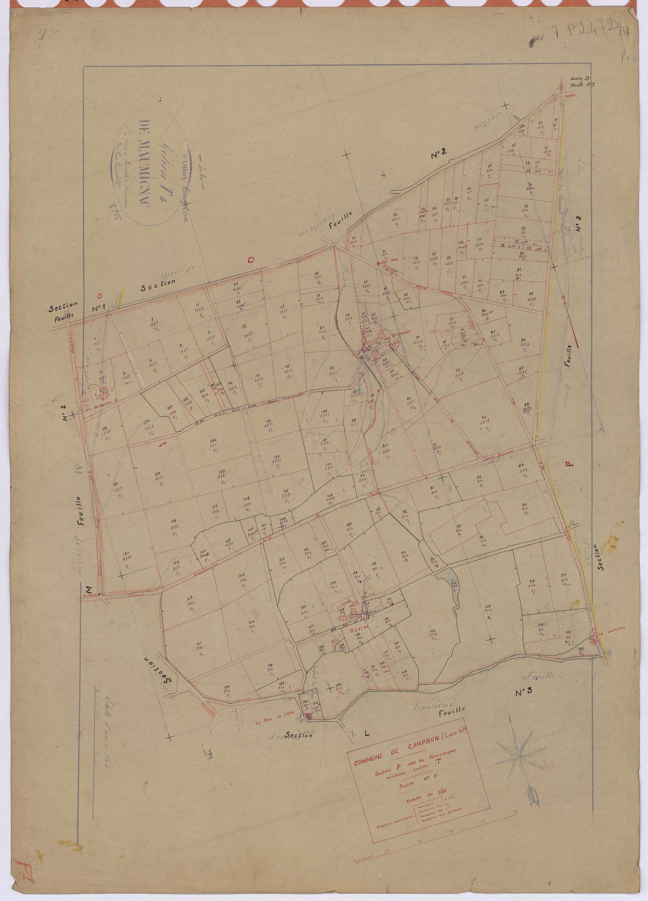 Campbon - Section P1 Montmignac (section de) ; 1-171