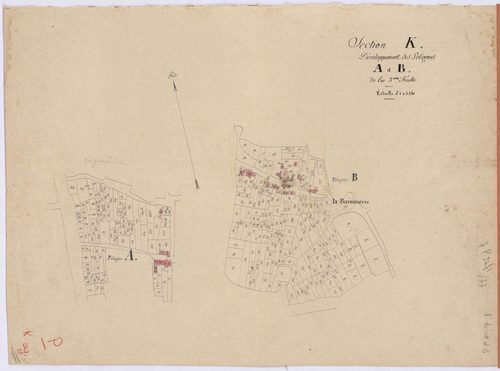 Campbon - Section K (développement) Gicquelais (section de La) ; développement des polygônes A et B