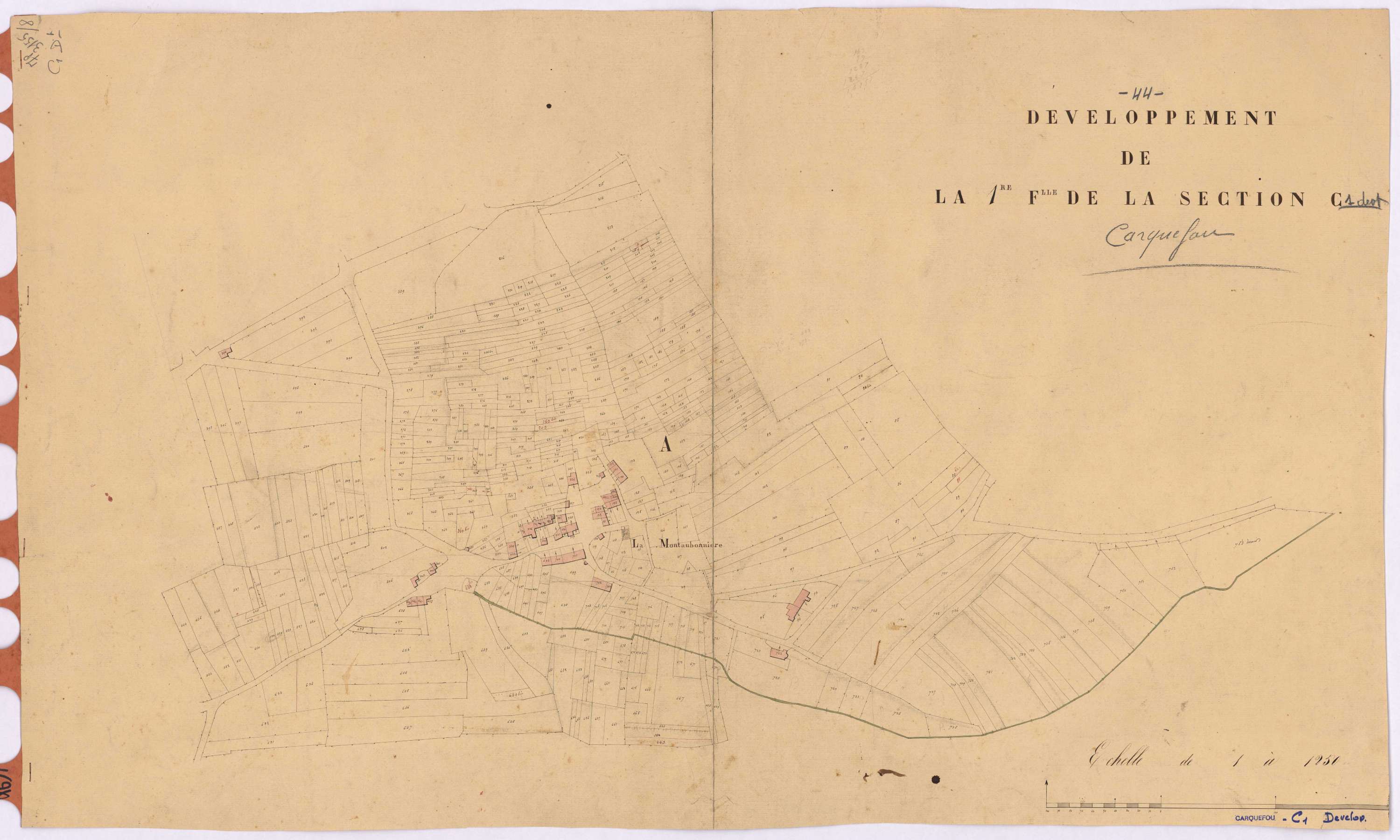 Carquefou - Section C1 (développement) Montaubonnière (section de La), développement du village de La Montaubonnière