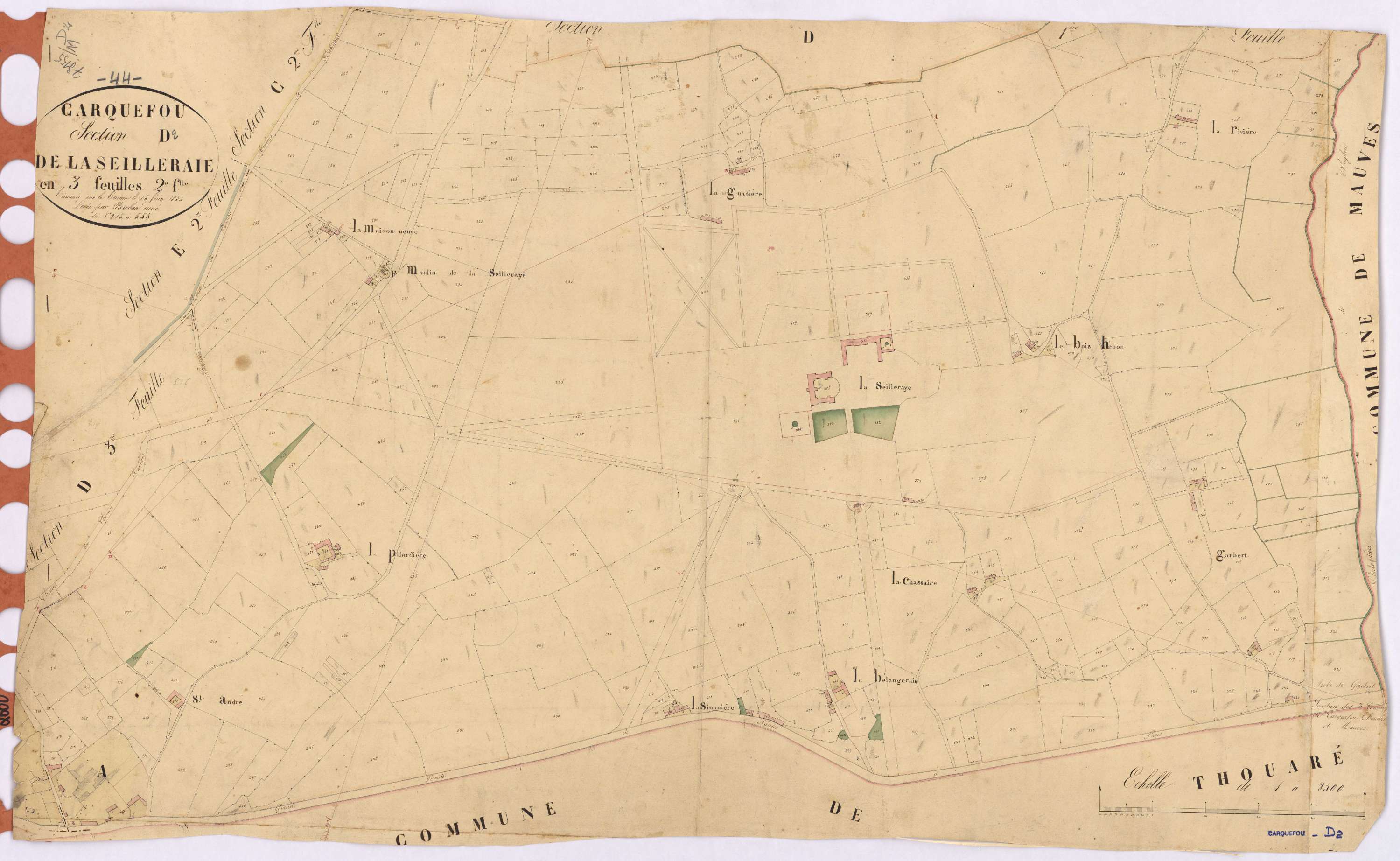 Carquefou - Section D2 Seilleraie (section de La) ; 215-555