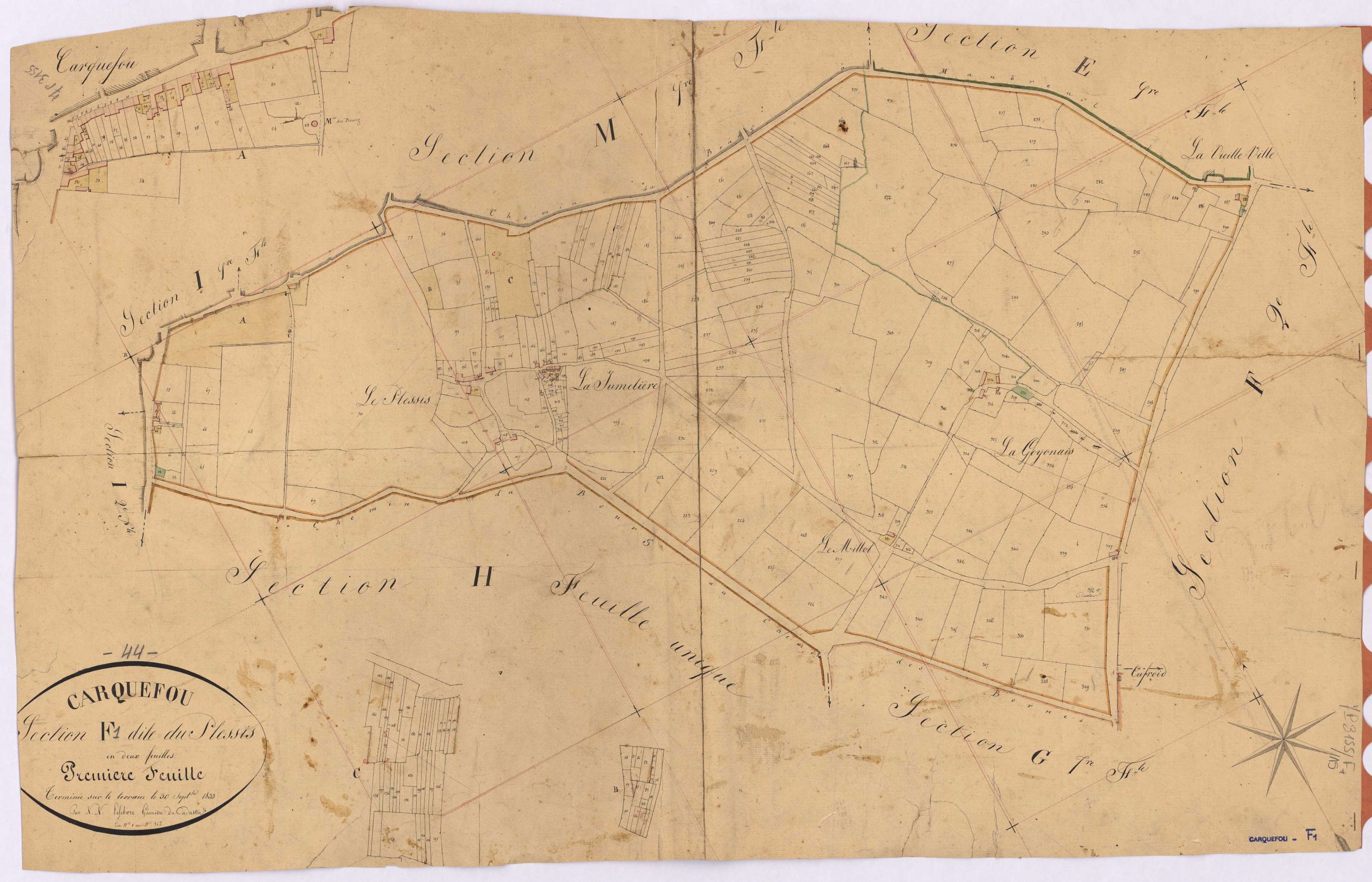 Carquefou - Section F1 Plessis (section du) ; 1-352
