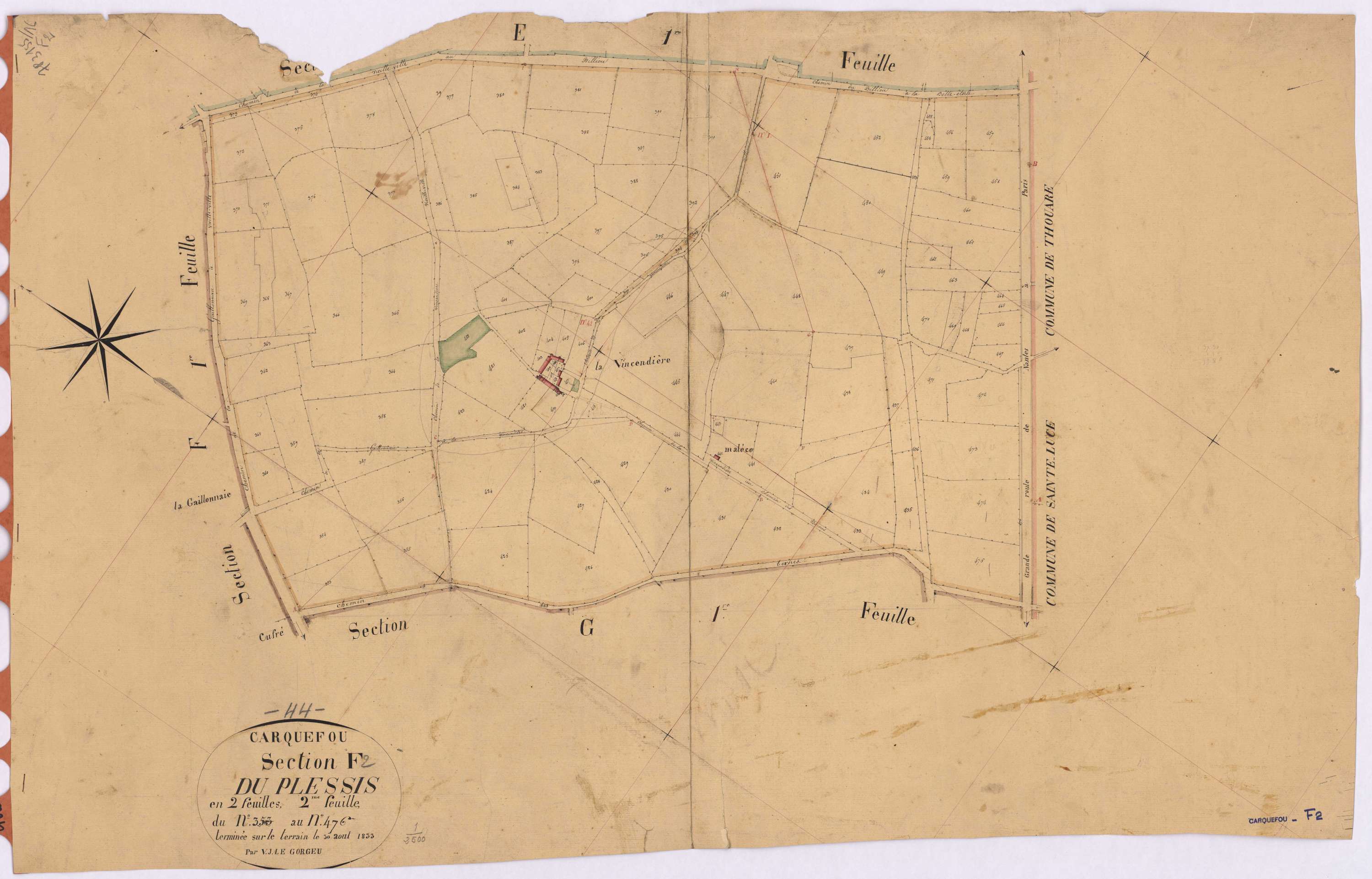 Carquefou - Section F2 Plessis (section du) ; 353-476