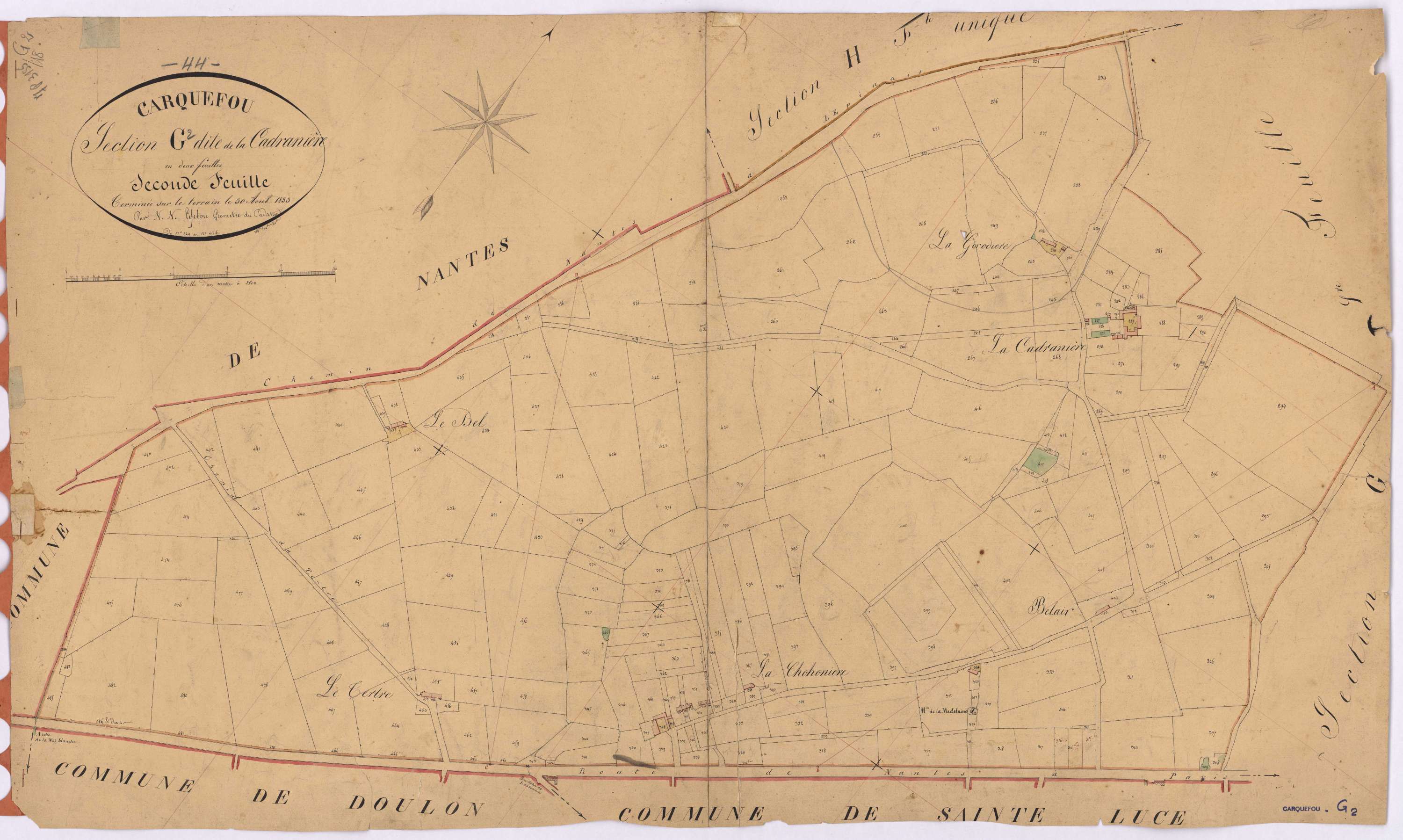 Carquefou - Section G2 Cadranière (section de La) ; 243-486
