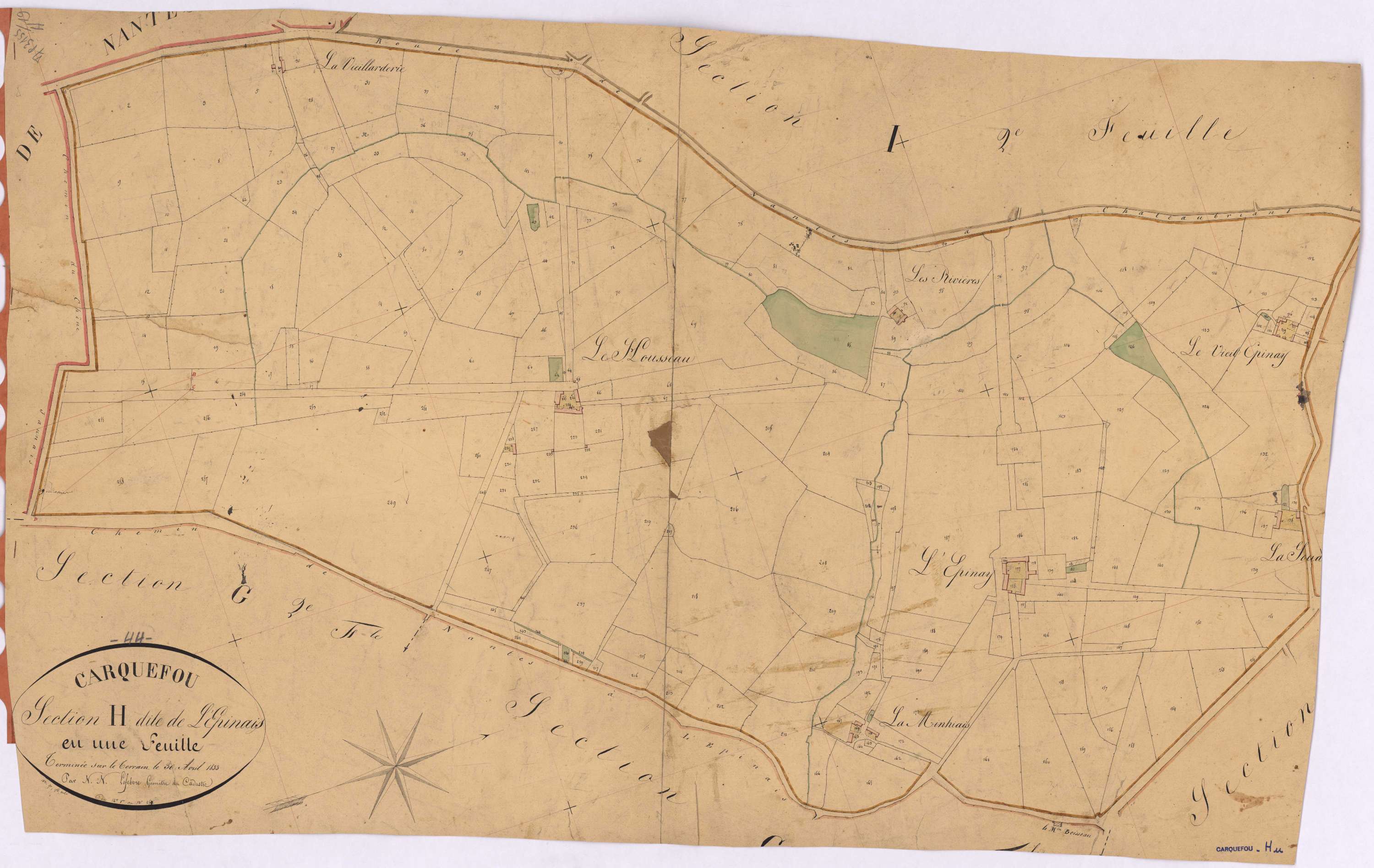 Carquefou - Section H Epinay (section de l') ; 1-259