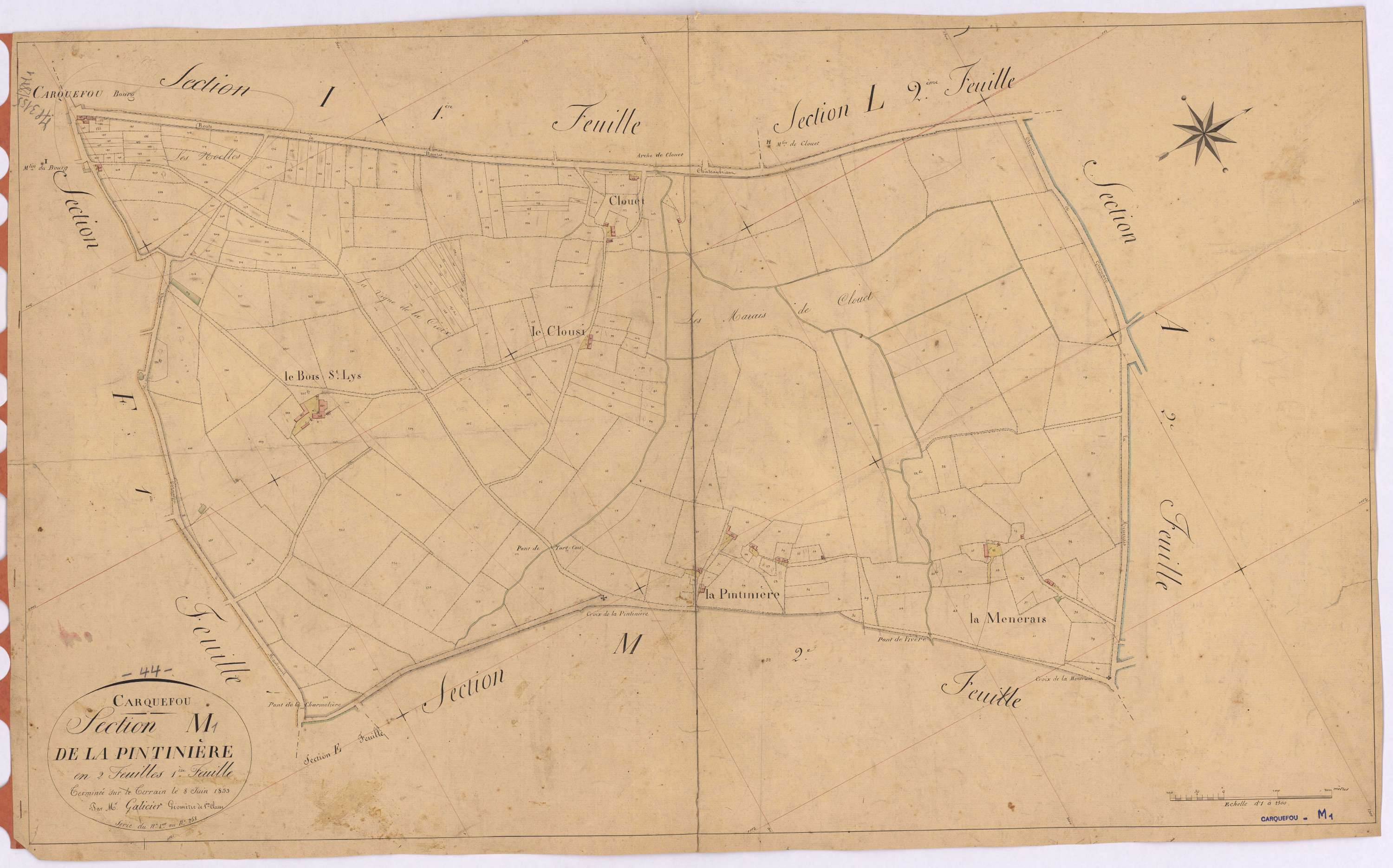 Carquefou - Section M1 Pintinière (section de La) ; 1-258