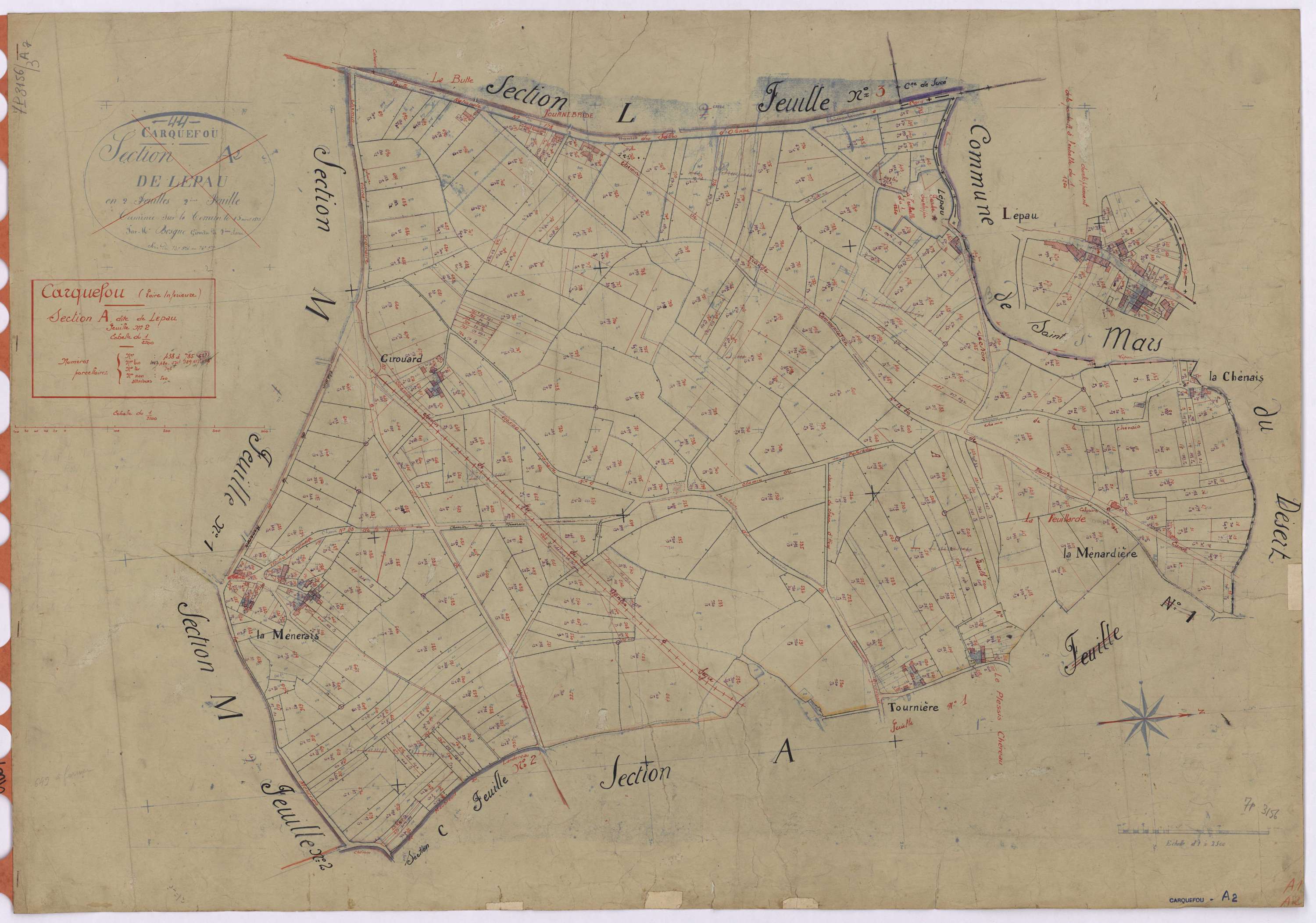 Carquefou - Section A2 Lepau (section de) ; 438-785