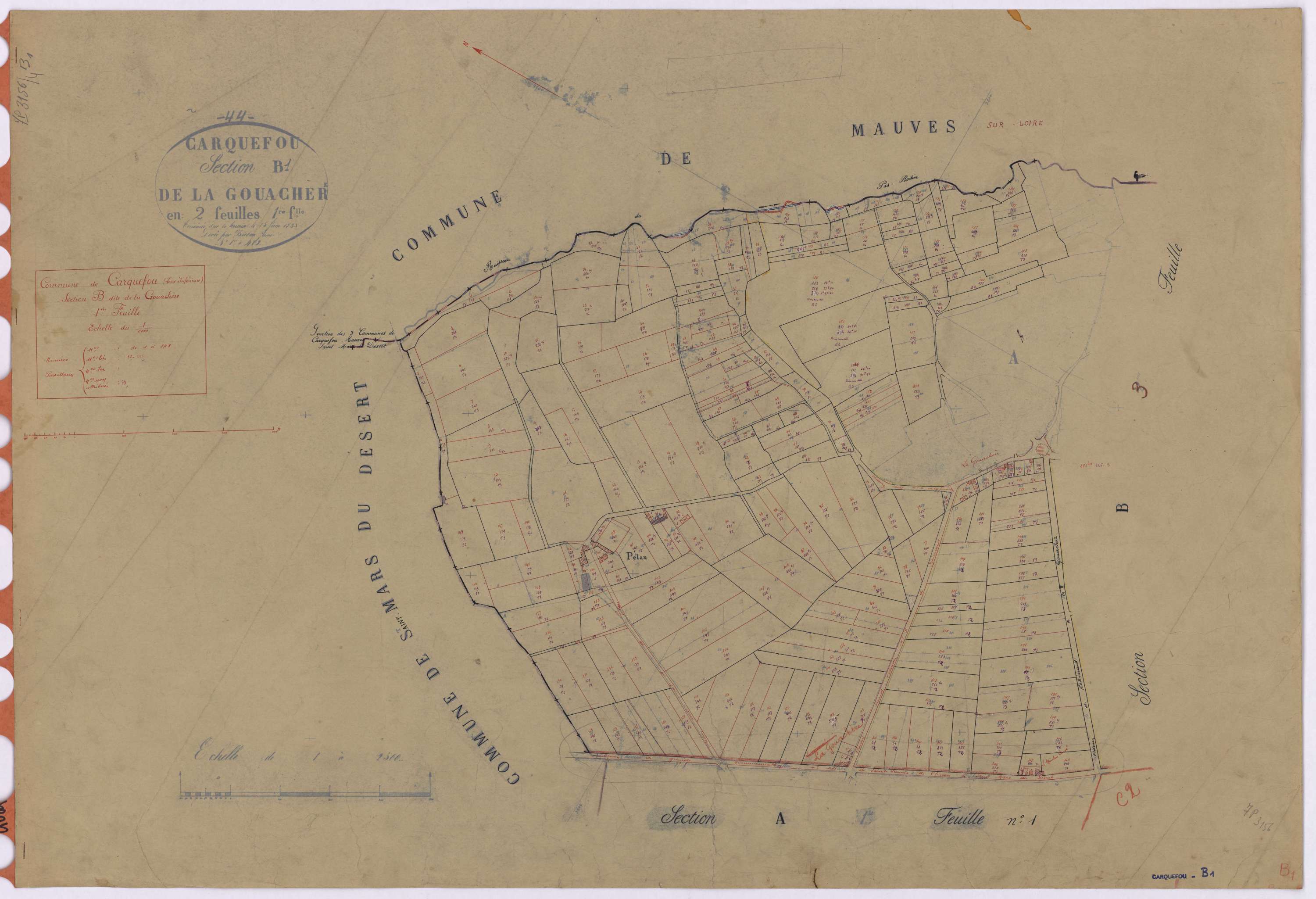 Carquefou - Section B1 Gouachère (section de La) ; 1-148