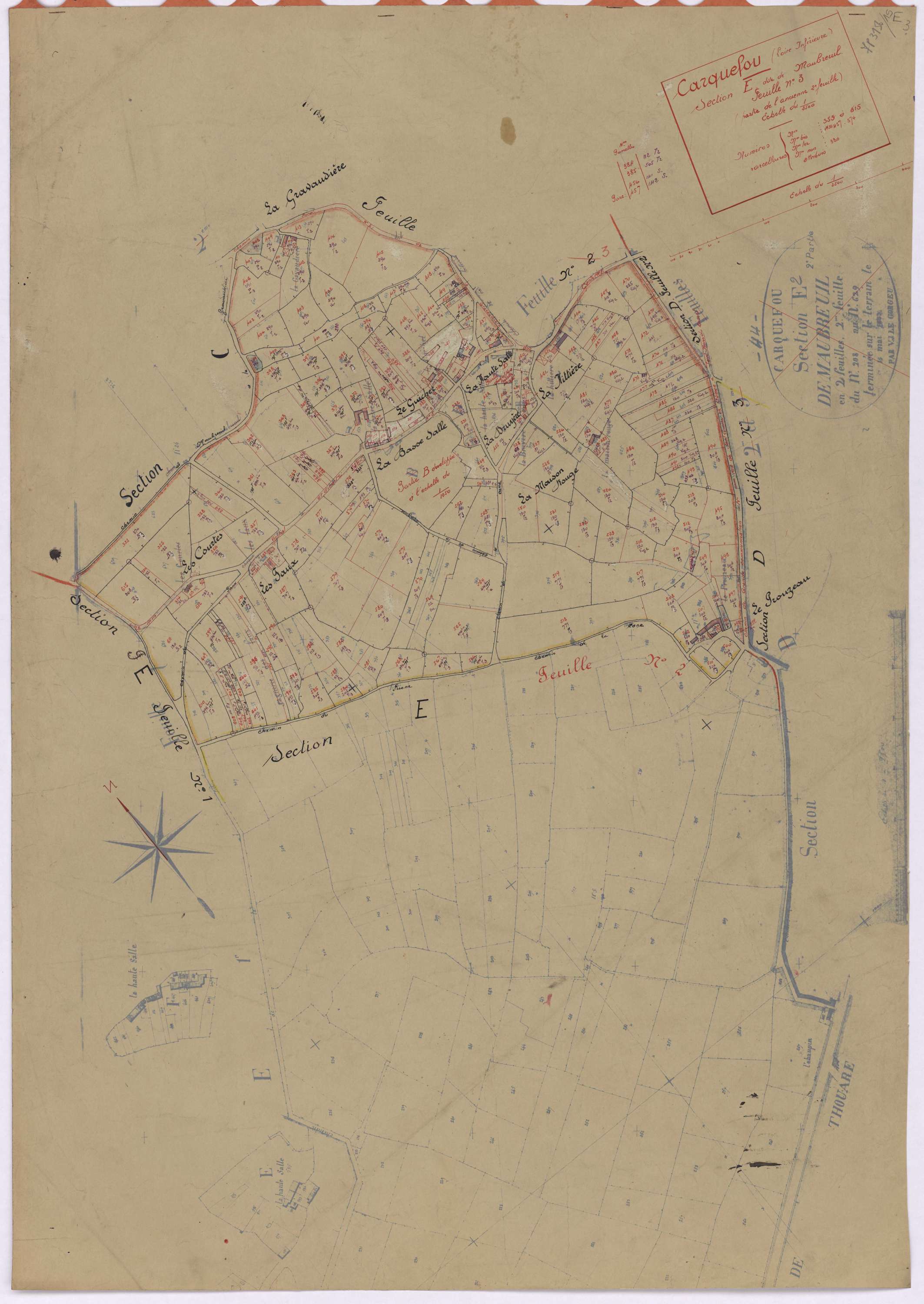 Carquefou - Section E3 Maubreuil (section de) ; 353-615