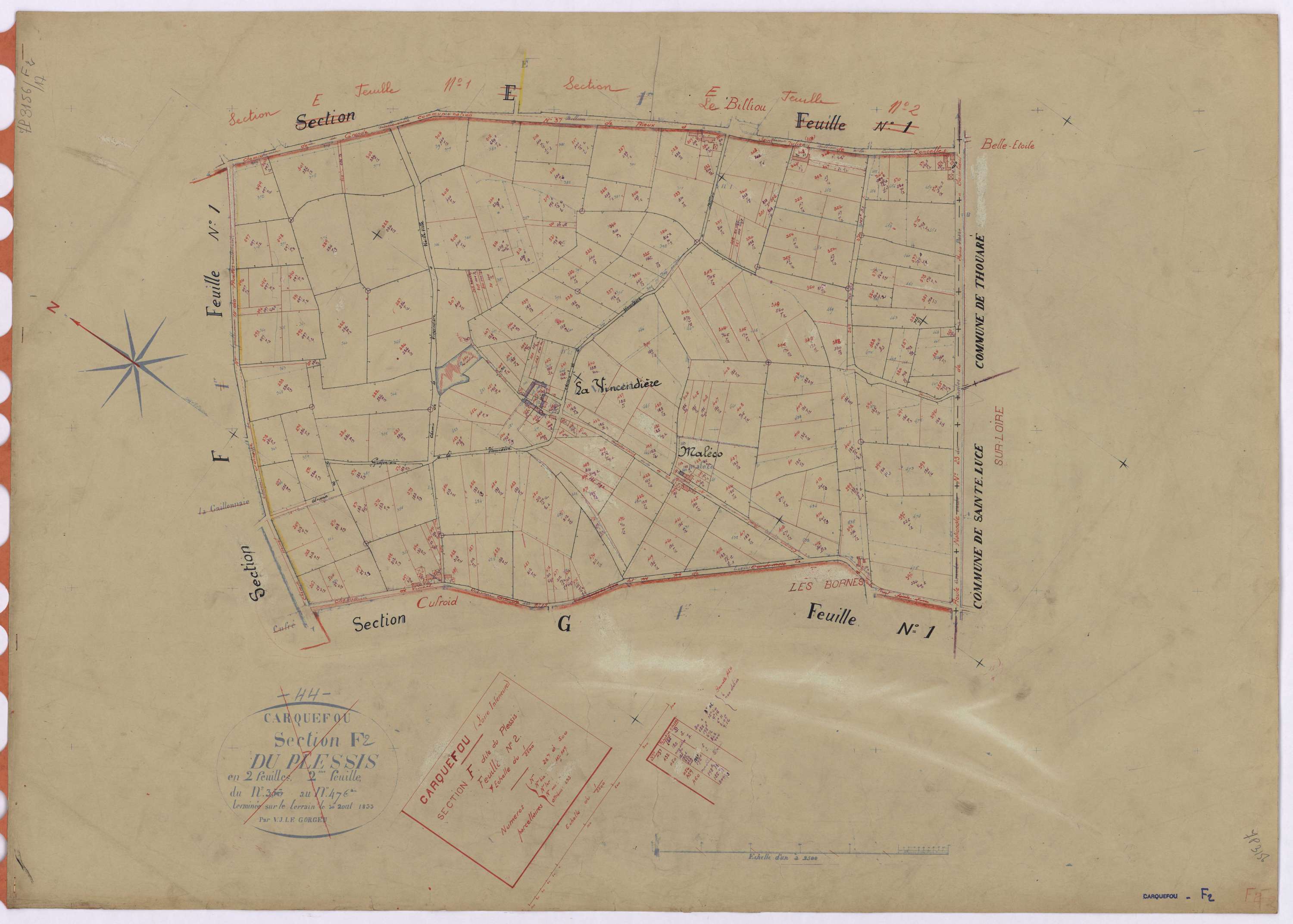 Carquefou - Section F2 Plessis (section du) ; 267-500