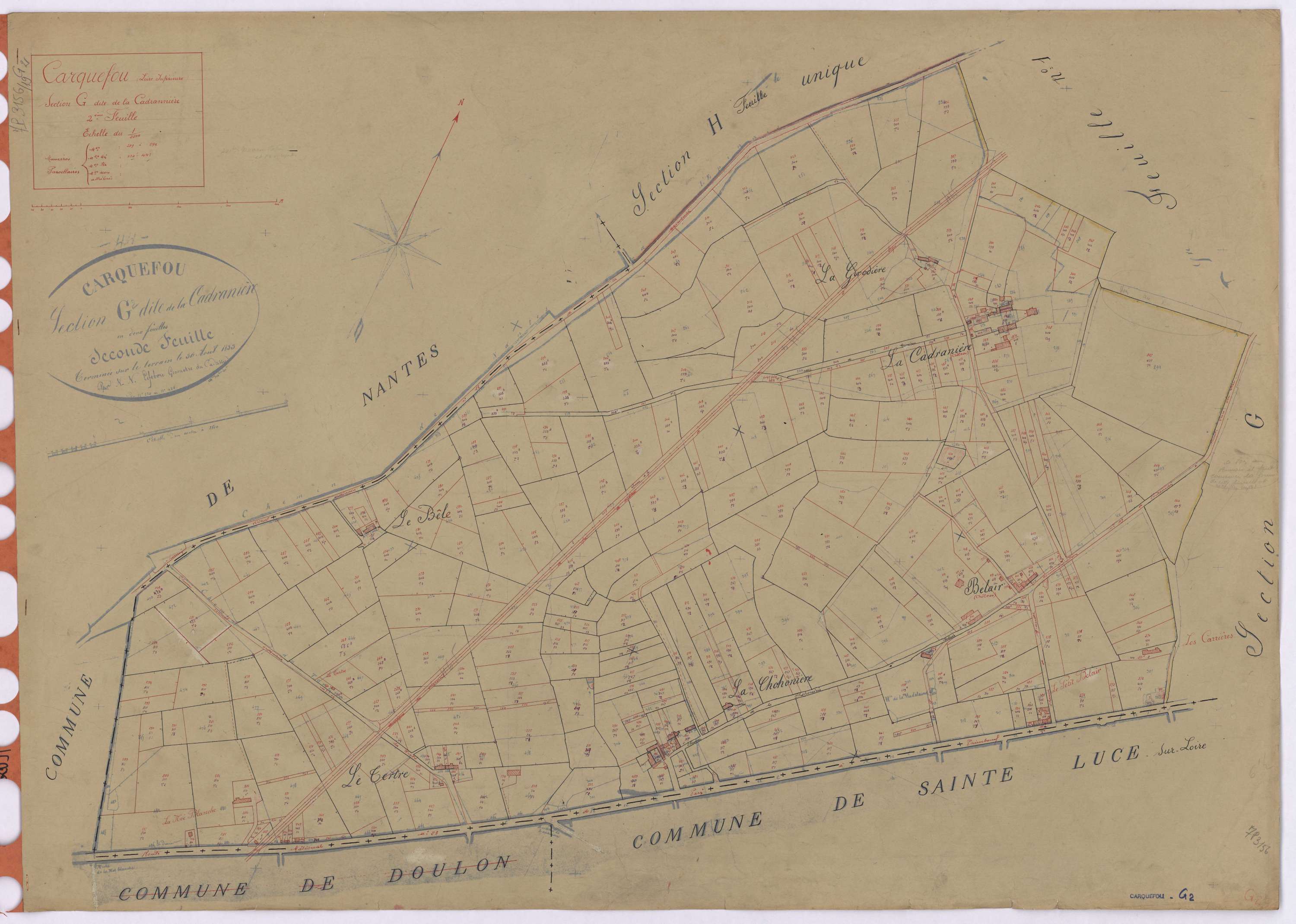 Carquefou - Section G2 Cadranière (section de La) ; 249-594