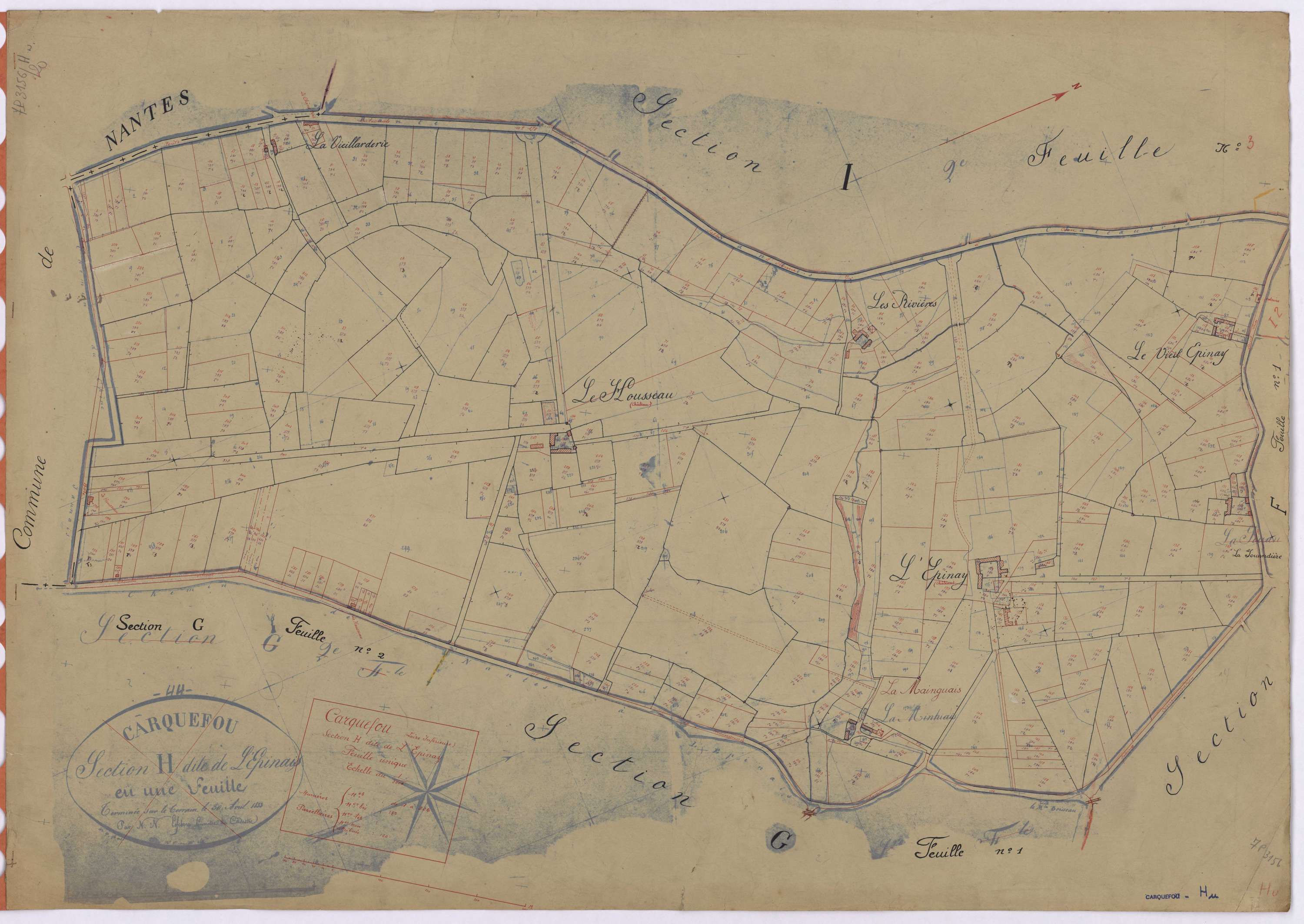 Carquefou - Section H Epinay (section de l') ; 1-324