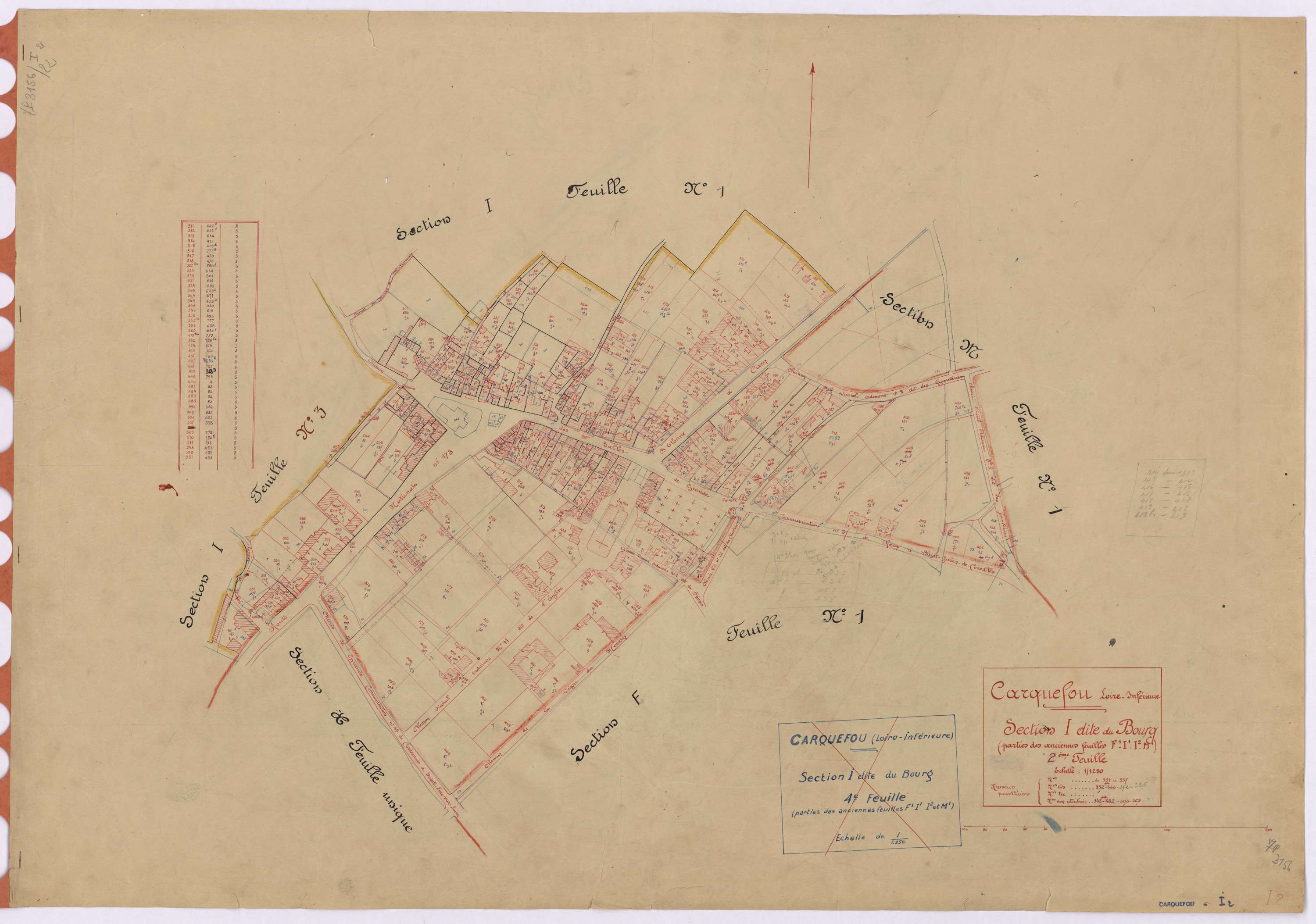 Carquefou - Section I2 Bourg (section du) ; 301-557