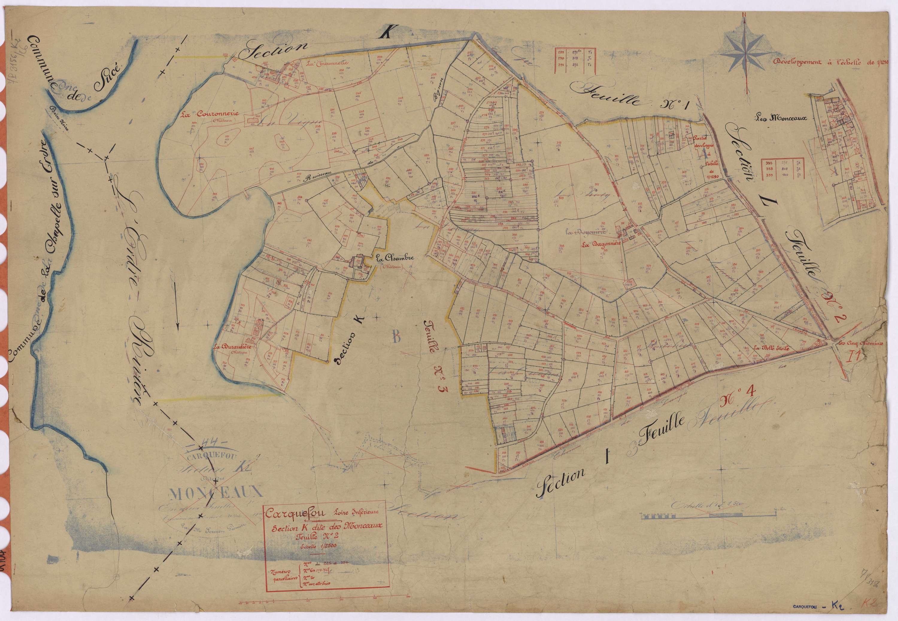 Carquefou - Section K2 Monceaux (section des) ; 225-554