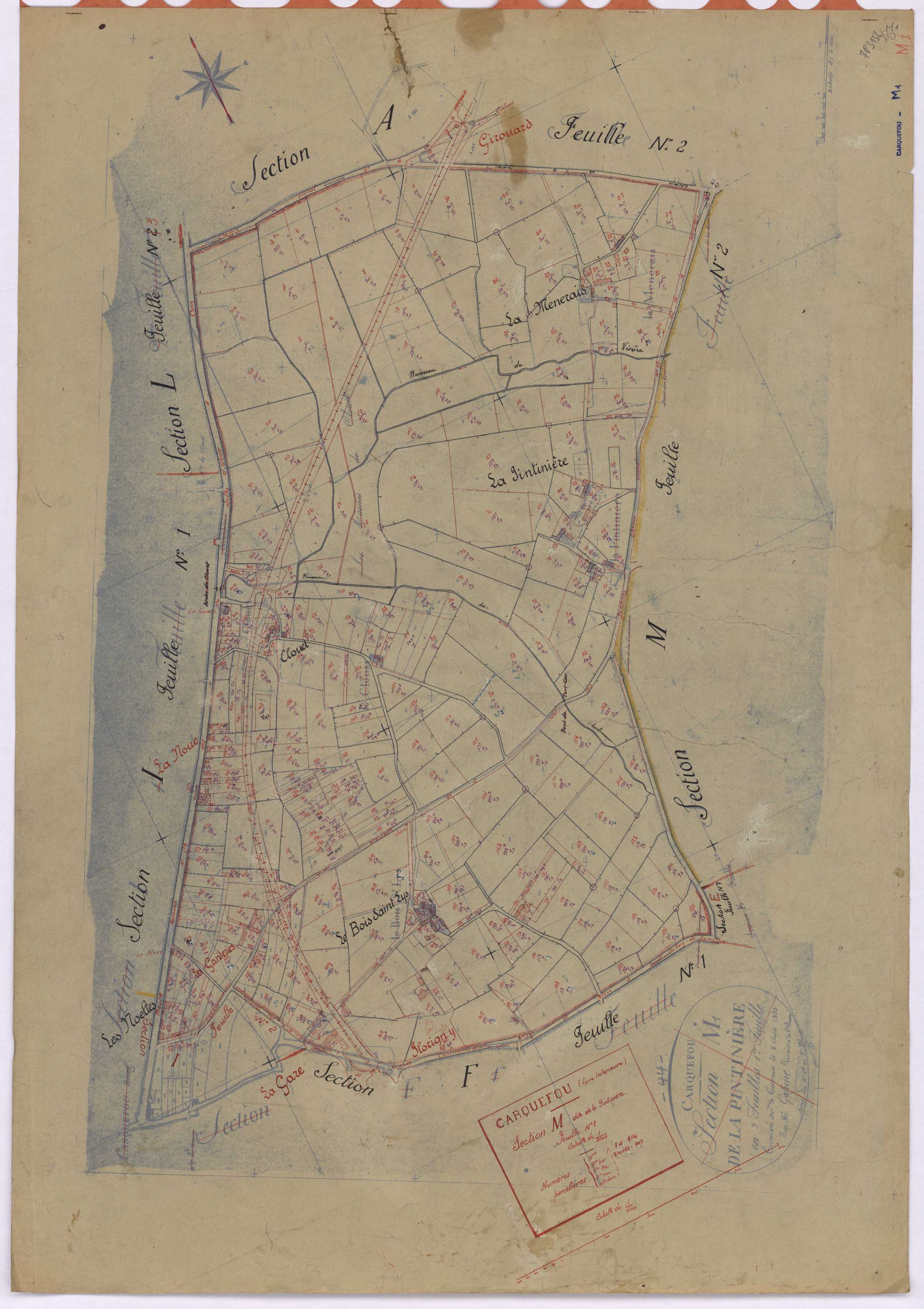 Carquefou - Section M1 Pintinière (section de La) ; 1-316