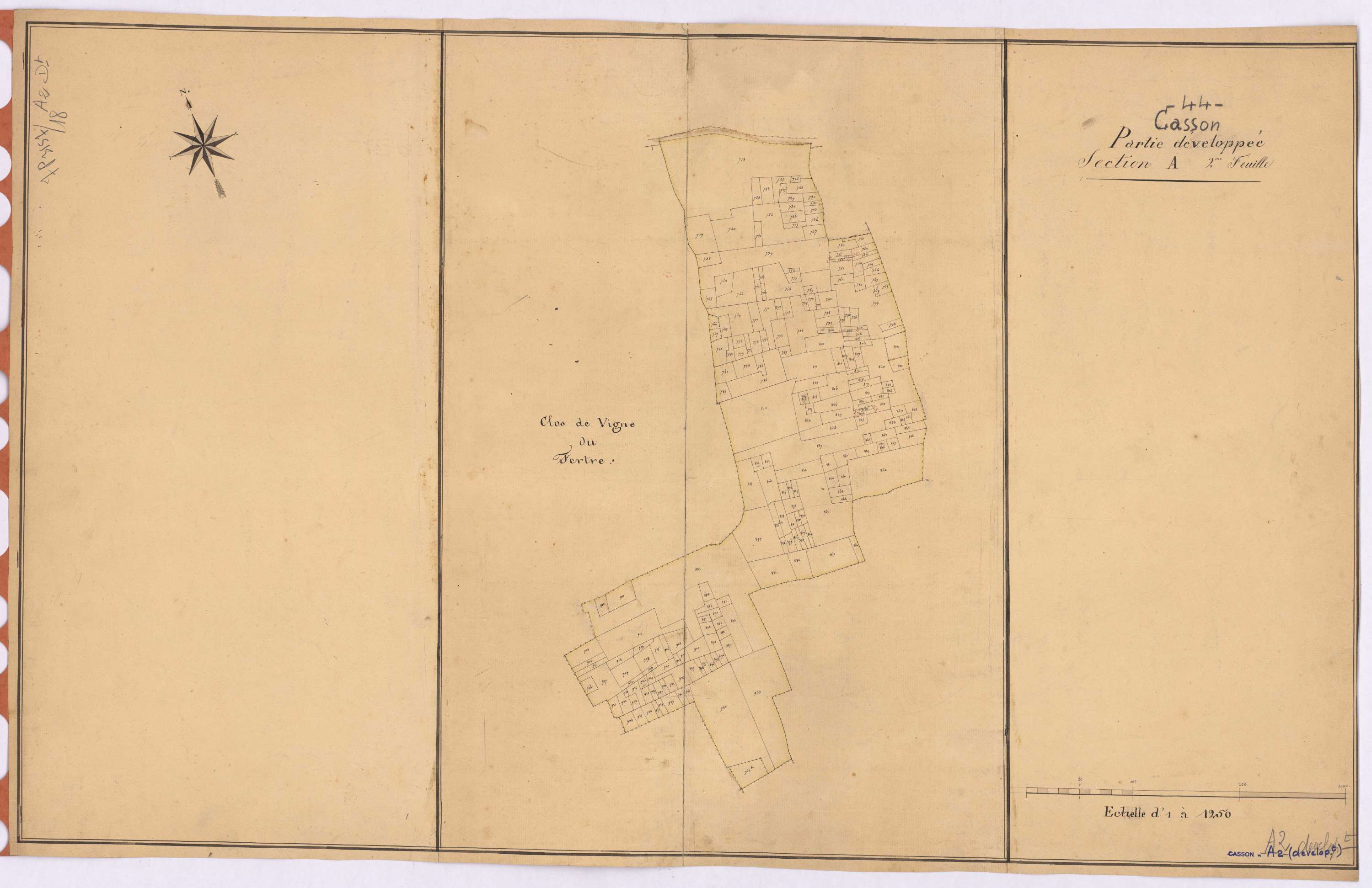 Casson - Section A2 (développement) Grande Nöé (section de La) ; développement du Clos de Vigne du Tertre