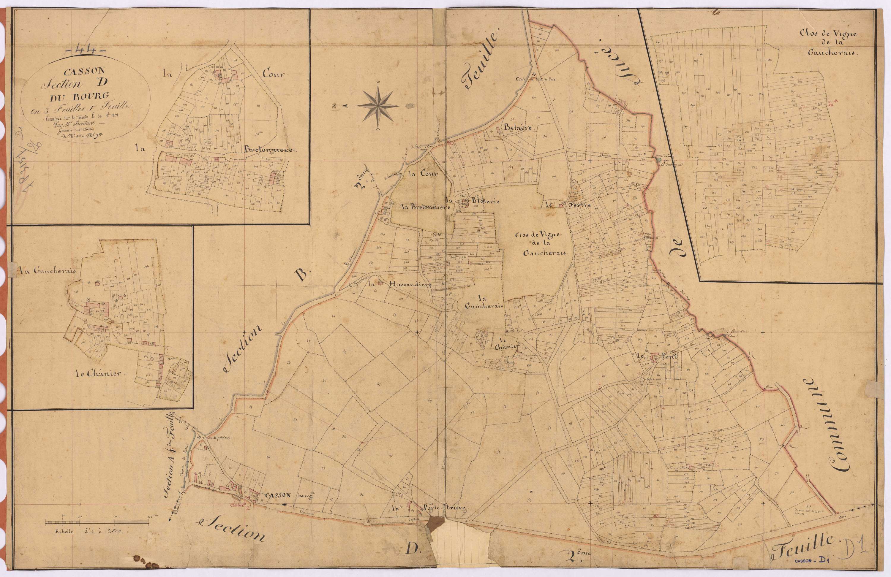 Casson - Section D1 Bourg (section du) ; 1-913