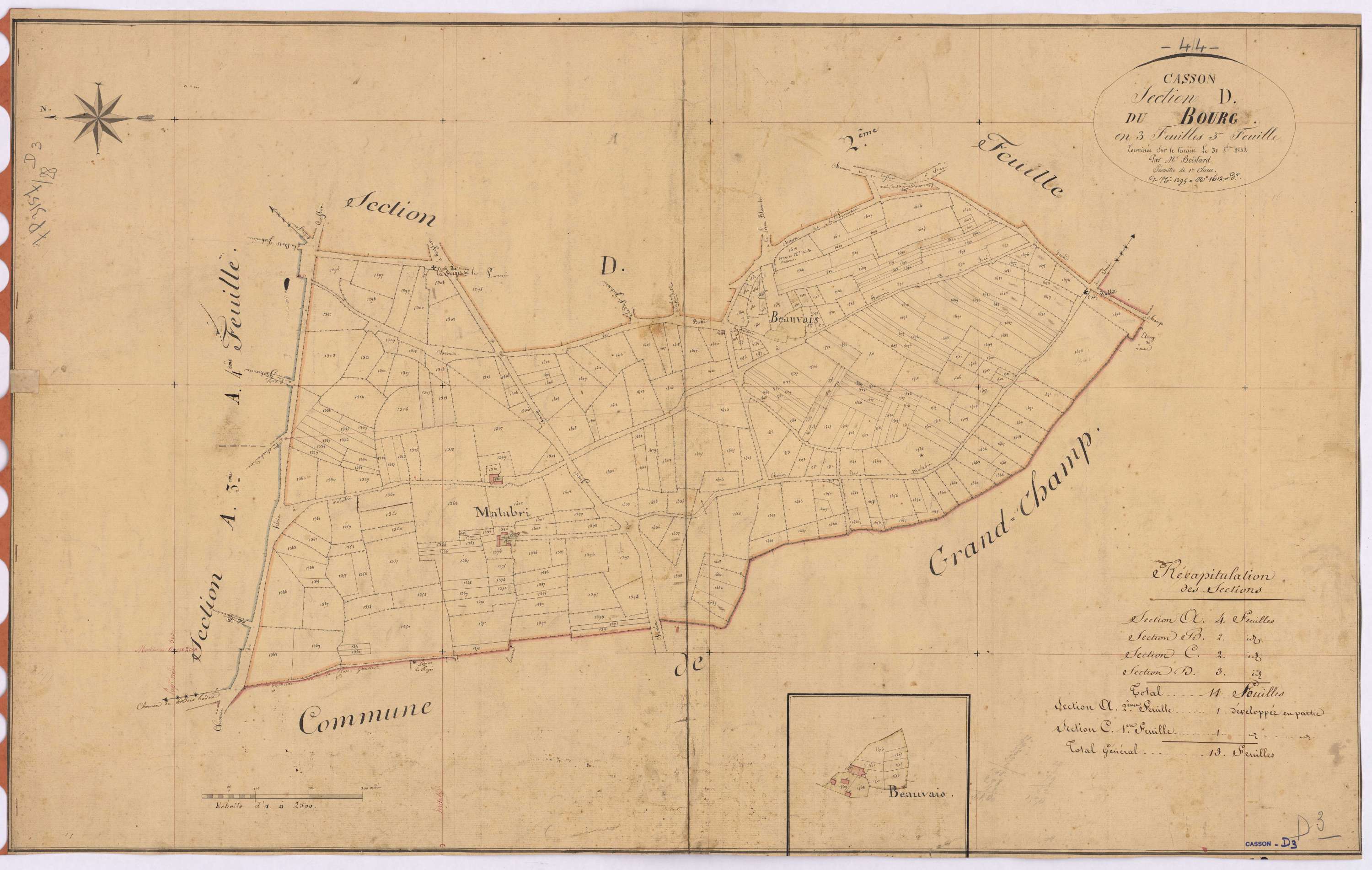Casson - Section D3 Bourg (section du) ; 1296-1612
