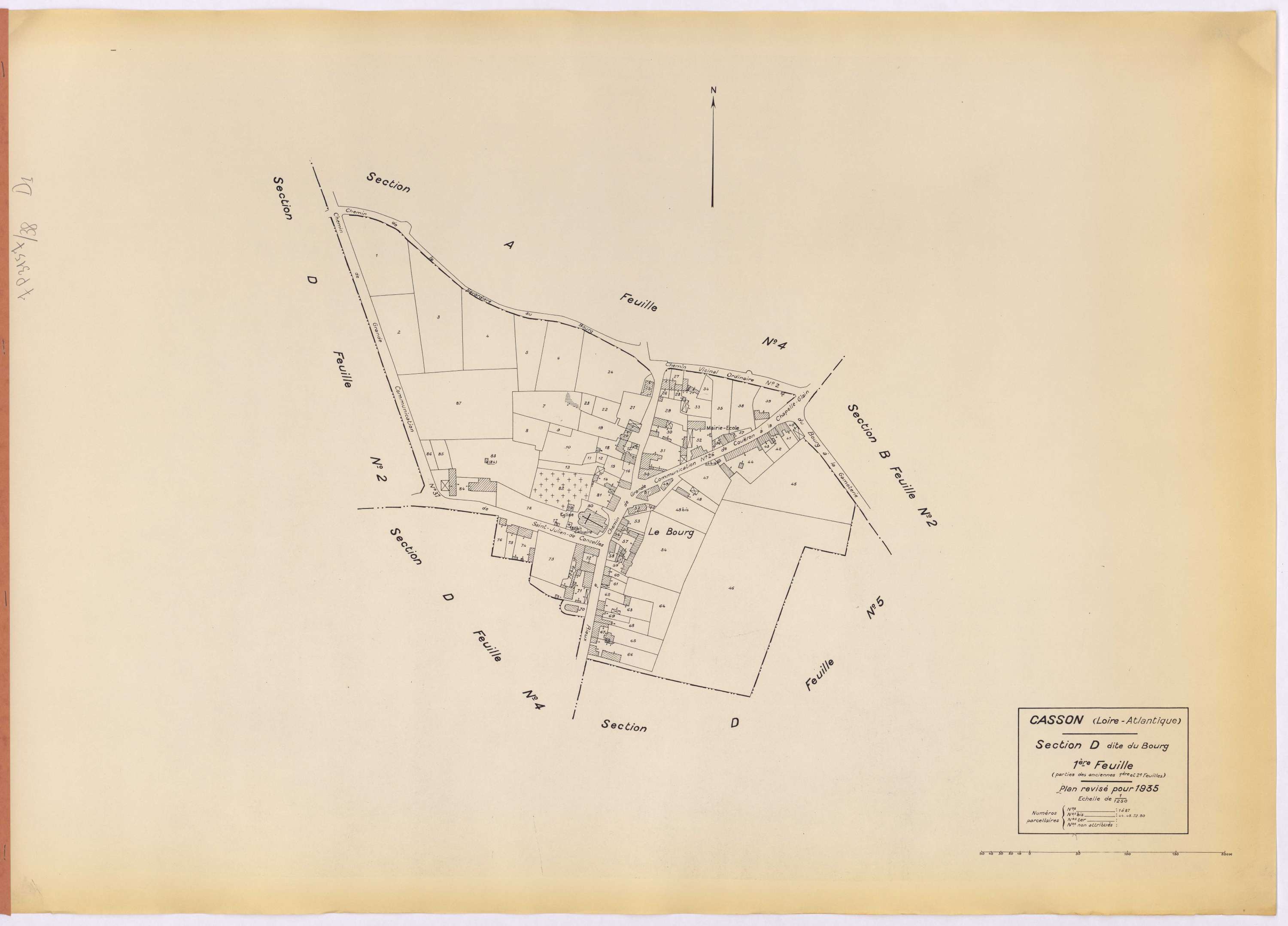 Casson - Section D1 Bourg (section du) ; 1-87