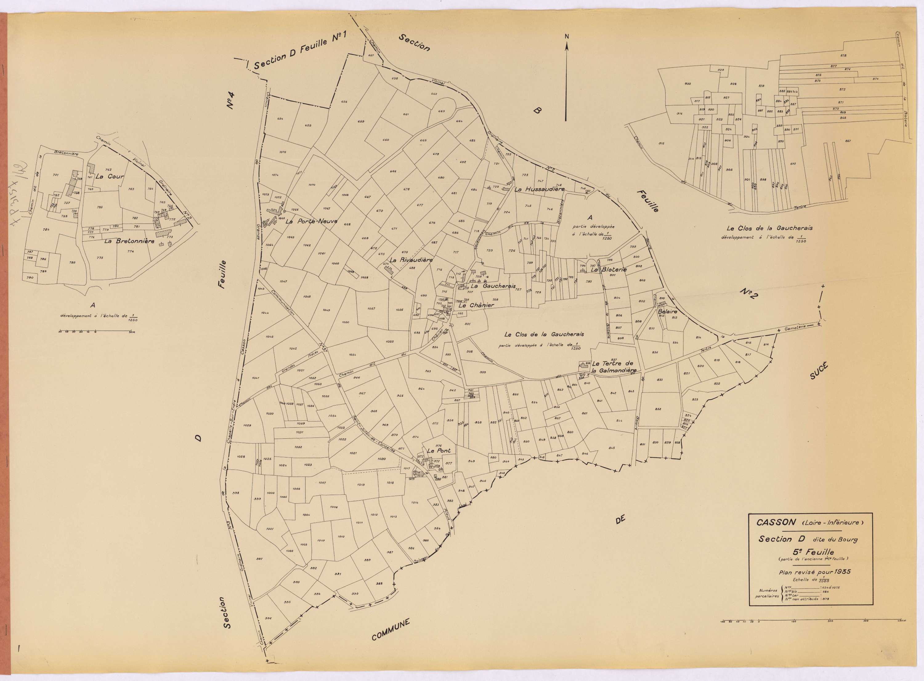 Casson - Section D5 Bourg (section du) ; 654-1075