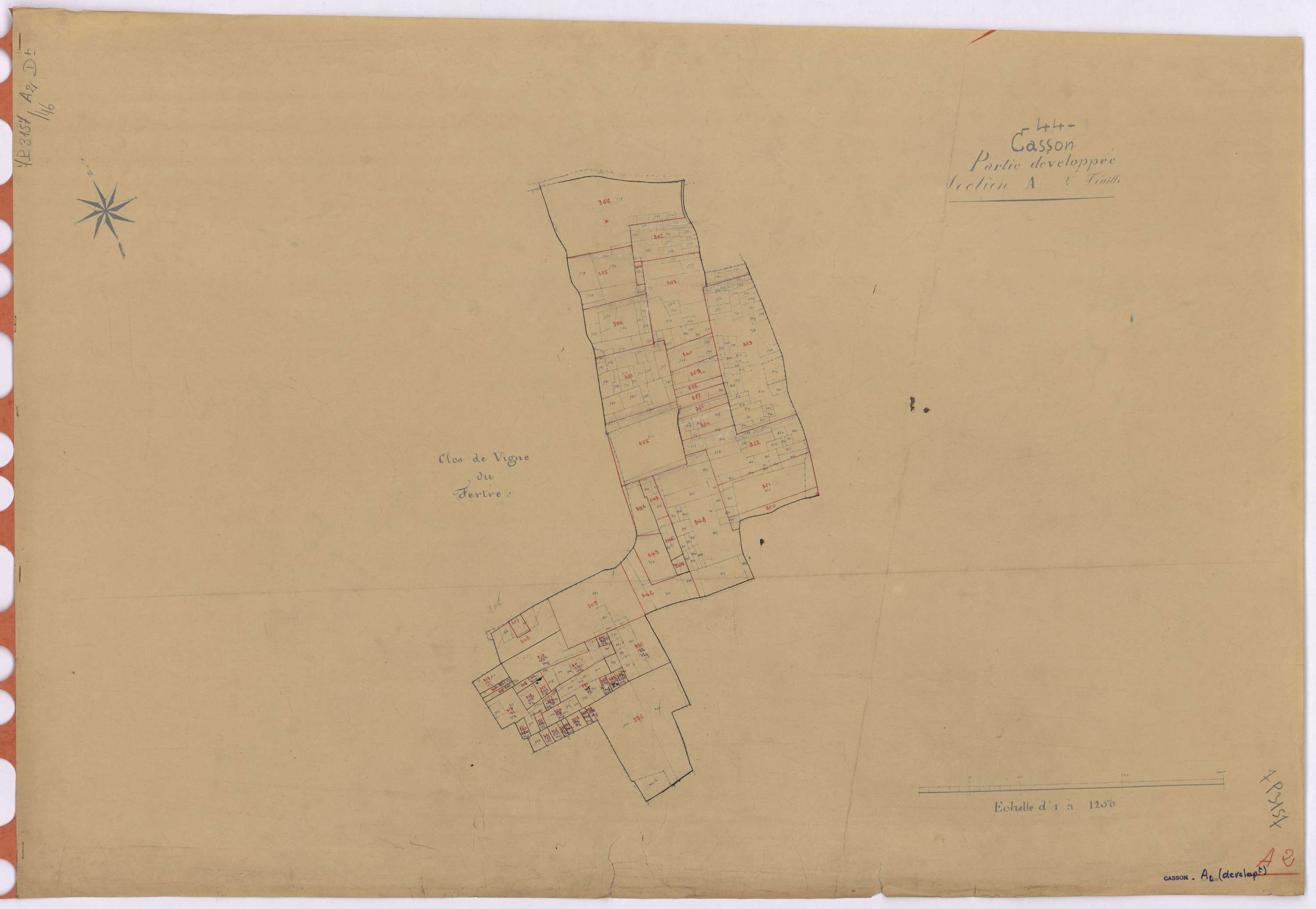 Casson - Section A2 (développement) Grande Noë (section de La) ; développement du Clos de Vigne du Tertre